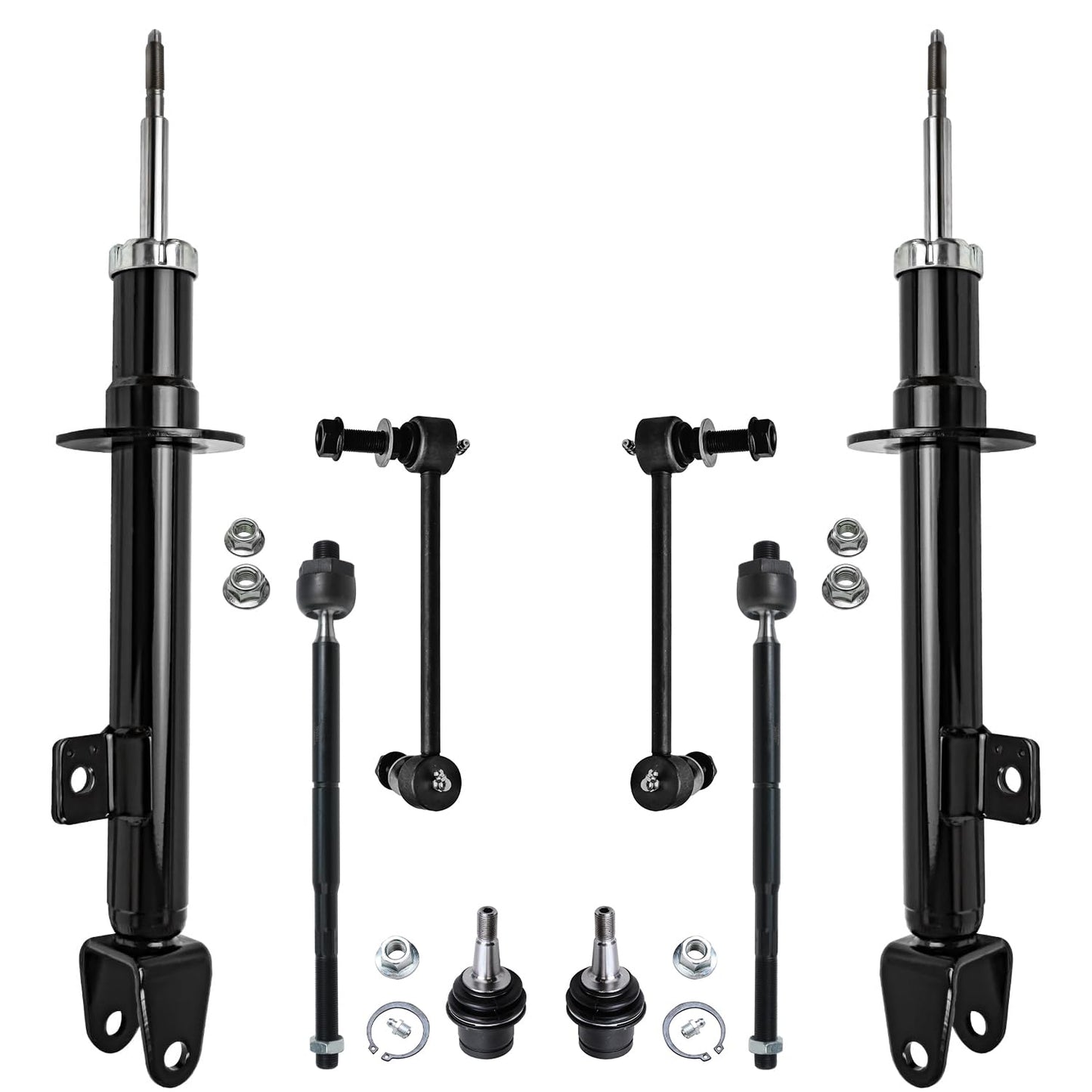 Detroit Axle - Rear Shock Absorbers for 2007-2024 Chevrolet Silverado 1500 | GMC Sierra 1500, 2pc Rear Shock Absorbers Assembly Pair Replacement