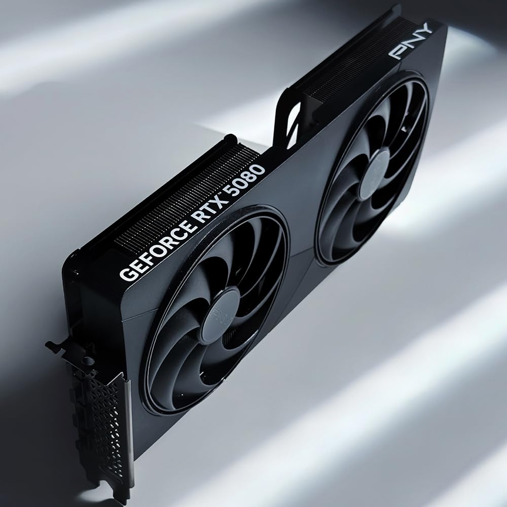 PNY NVIDIA GeForce RTX™ 5080 OC Triple Fan, Graphics Card (16GB GDDR7, 256-bit, Boost Speed: 2730 MHz, PCIe® 5.0, HDMI®/DP 2.1, 2.99-Slot, NVIDIA Blackwell Architecture, DLSS 4)