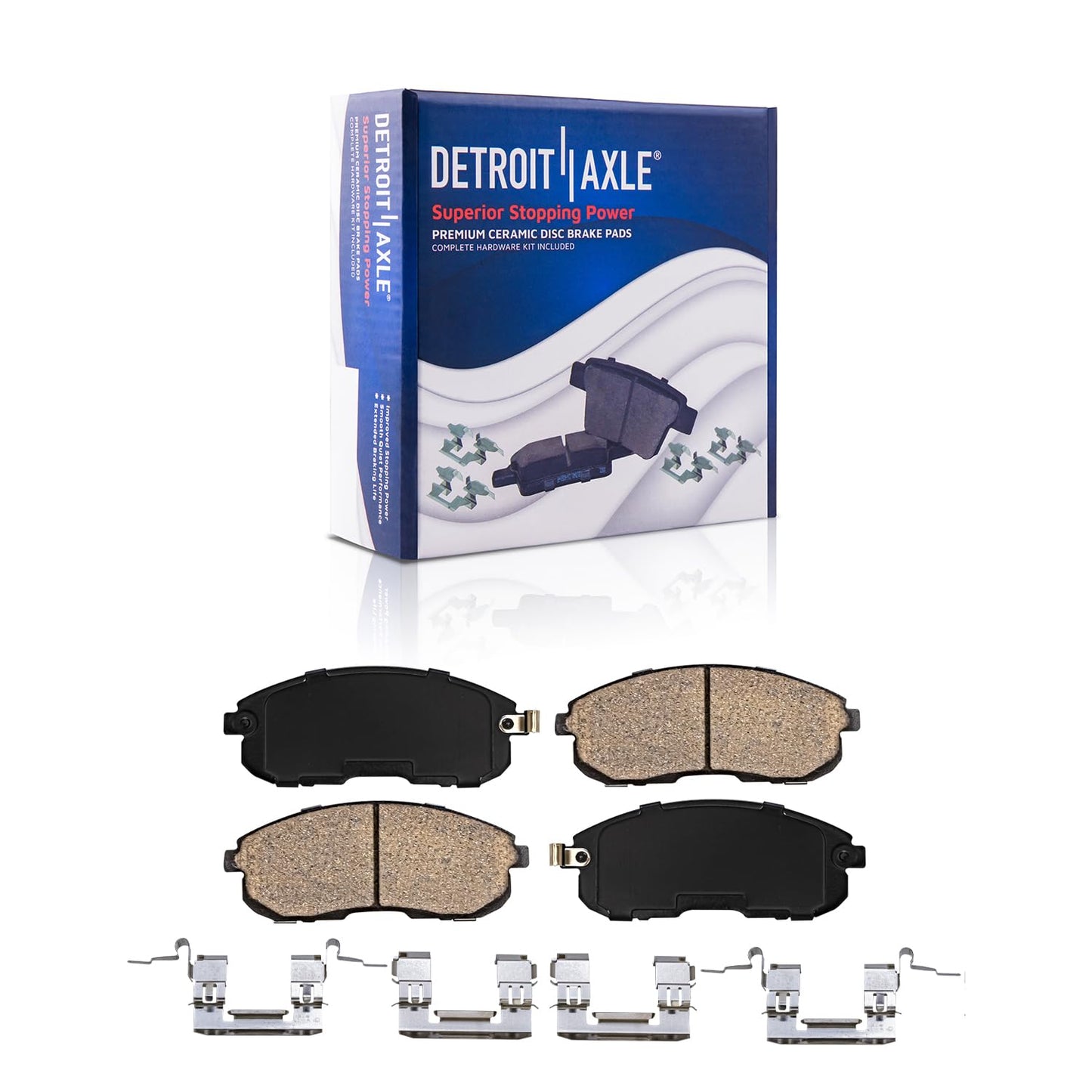 Detroit Axle - Brake Kit for 07-11 Toyota Camry 08-12 Avalon 07-12 Lexus ES350 Replacement 2008 2009 2010 2011, 11.65" inch Front and 11.06" inch Rear Disc Brake Rotors and Ceramic Brakes Pads