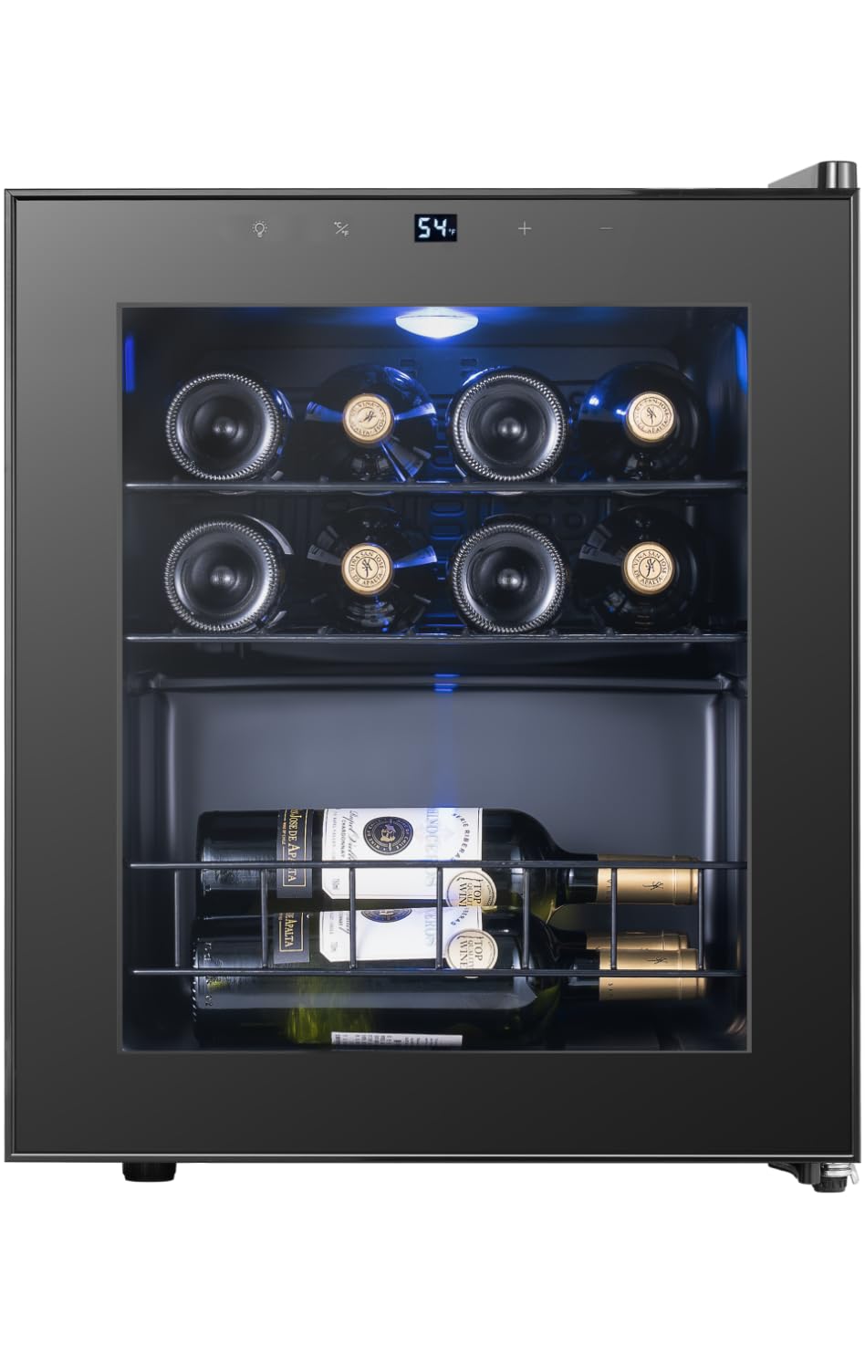 Yeego 34 Bottle Wine Fridge, Freestanding Compressor Wine Cooler Refrigerator, Wine Cellar with 38-65℉ Digital Temperature Control & Double-layer Glass Door for Red and White, Champagne, Black