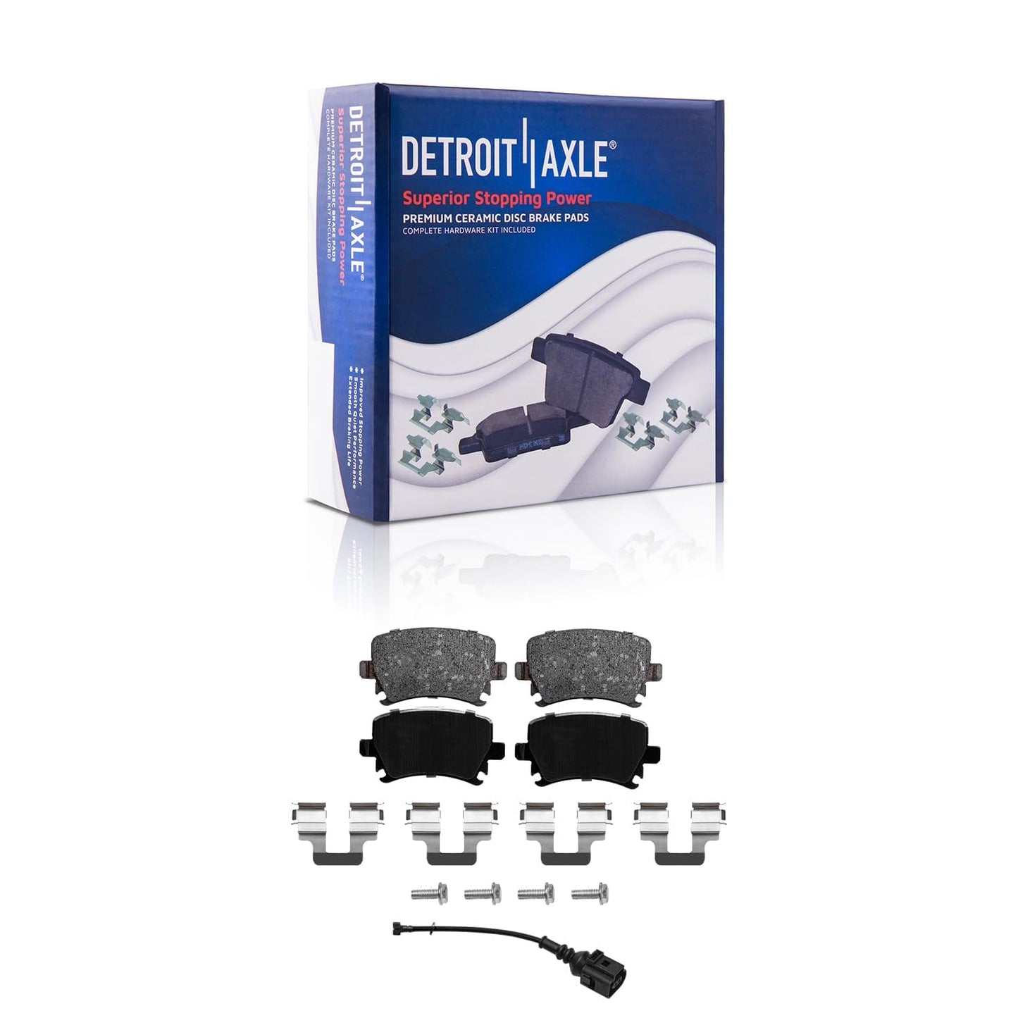 Detroit Axle - Brake Kit for 2011-2020 Jeep Grand Cherokee Dodge Durango | Disc Brakes Rotors Ceramic Brake Pads Replacement 12.99" inch Front and Solid Rear Rotor