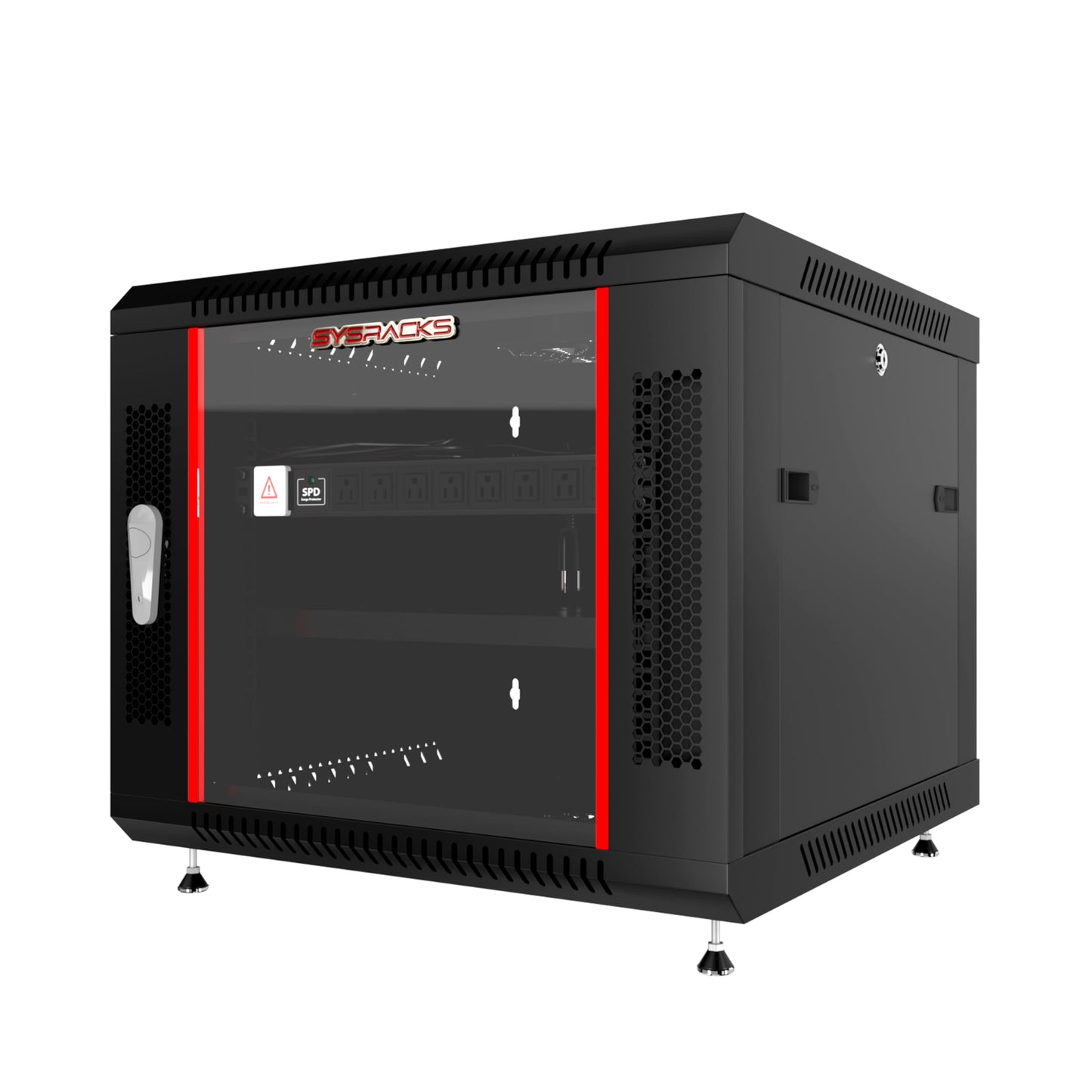 18U Wall Mount Server Rack Cabinet 24” Deep, 19” Network & AV Enclosure for Home Lab with Fan, PDU, 2 Shelves, Locking Glass Door
