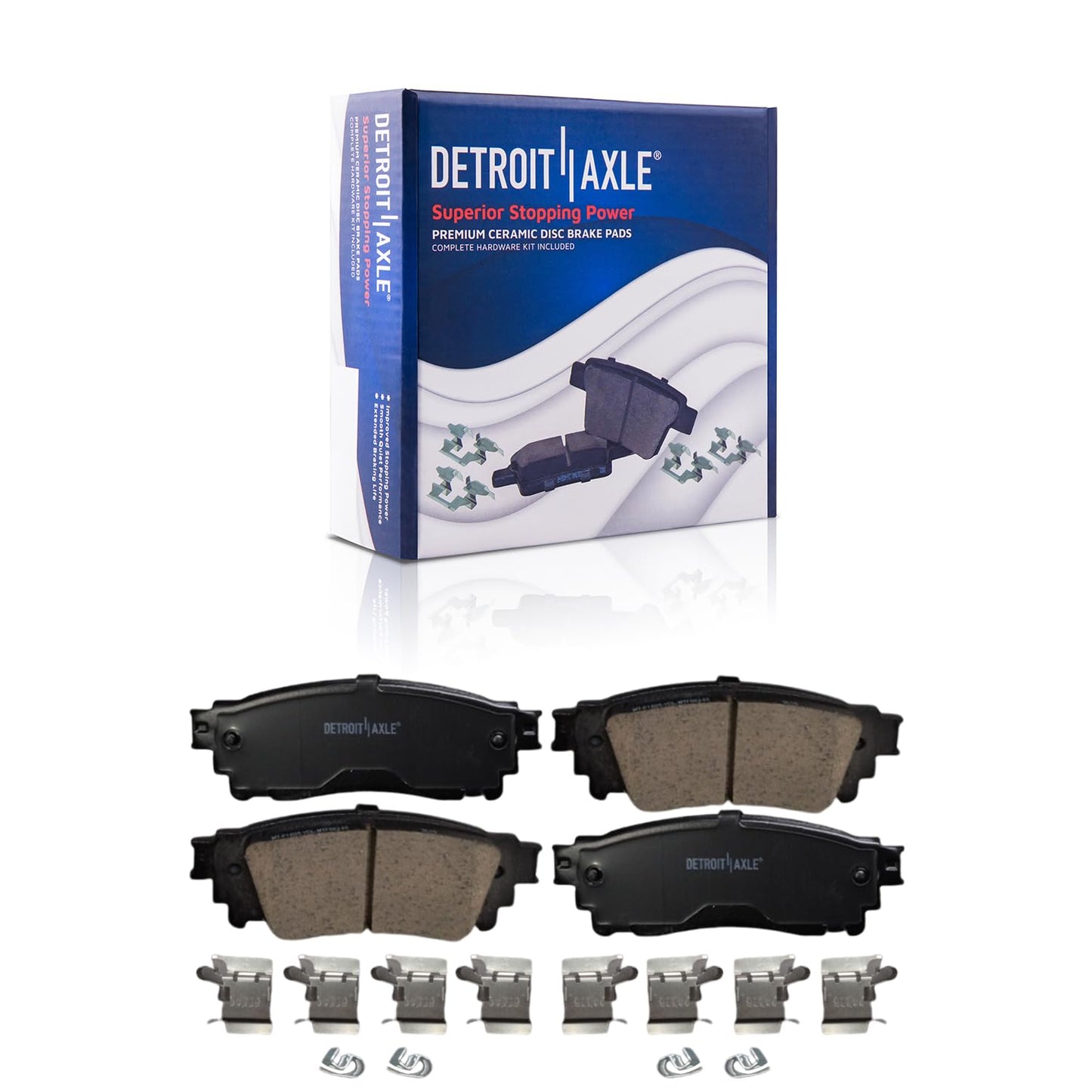 Detroit Axle - 8pc Brake Kit for Chevy GMC Silverado Sierra 1500 Yukon XL Escalade ESV Drilled & Slotted Brake Rotors Ceramic Brakes Pads Replacement : 13.50" inch Front and 13.58" inch Rear Rotor