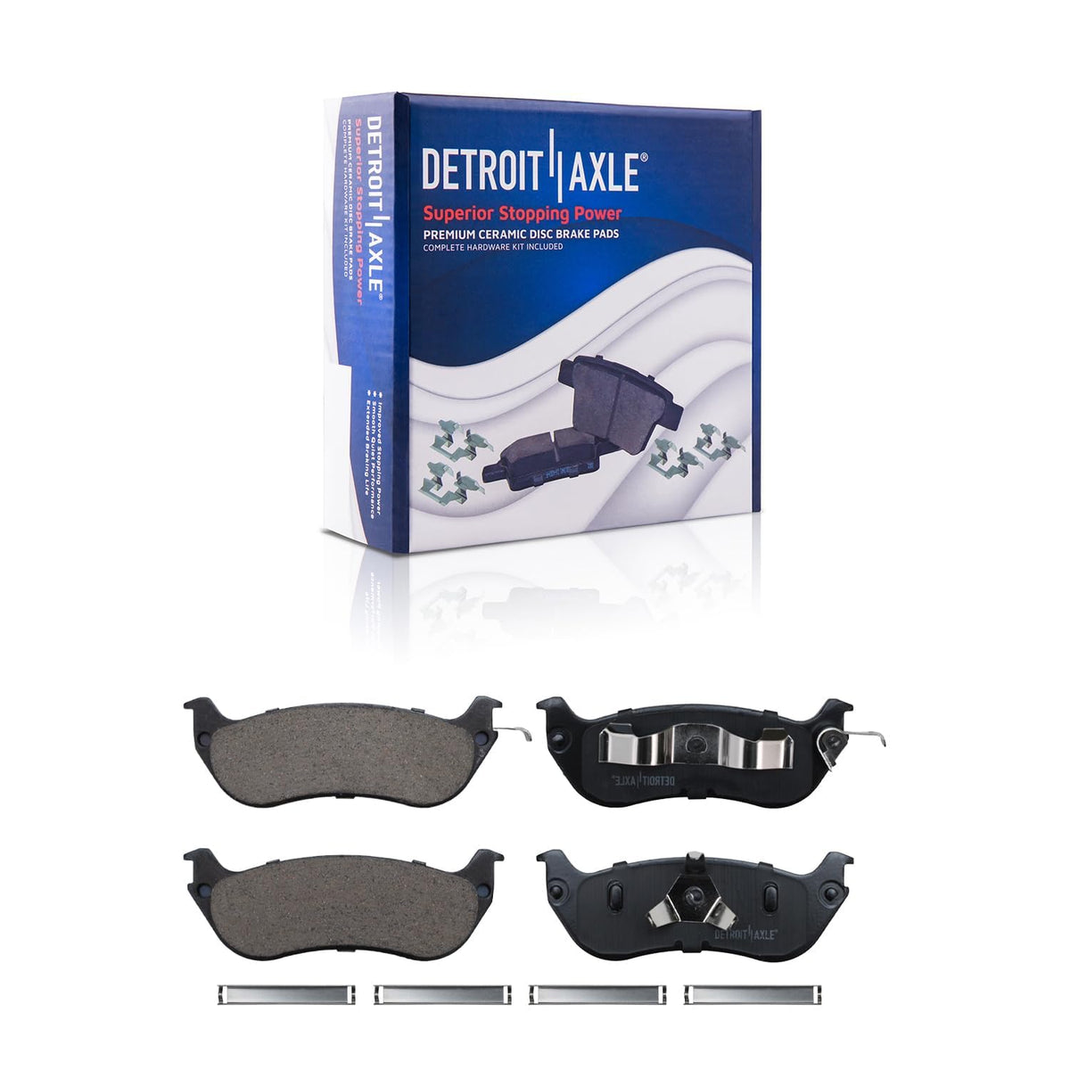 Detroit Axle - Rear Brake Rotors Pads for 2019-2026 Chevy Silverado 1500