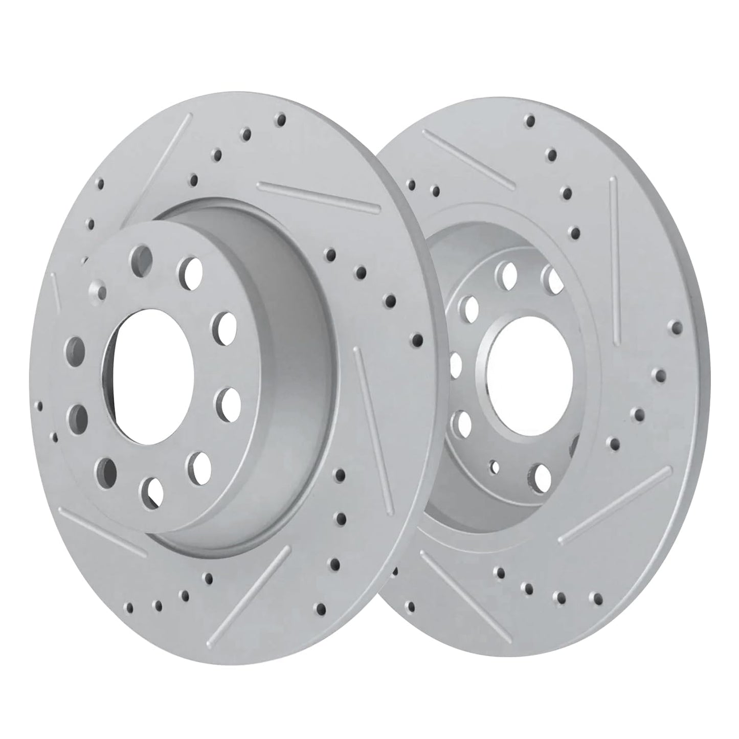 Detroit Axle - 4WD Brake Kit for 2012-2022 Ford F-250 Super Duty 2013-2022 F-350 Super Duty, 14.29" inch Front Rear Drilled Slotted Brake Rotors Ceramic Brakes Pads Replacement
