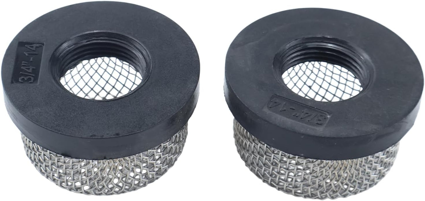 2X Stainless Steel Wire Mesh Screen Strainers Aerator Strainers 89621 Compatible with Aerator Pump Livewell Pump and Baitwell 3/4" - 14 Female Thread