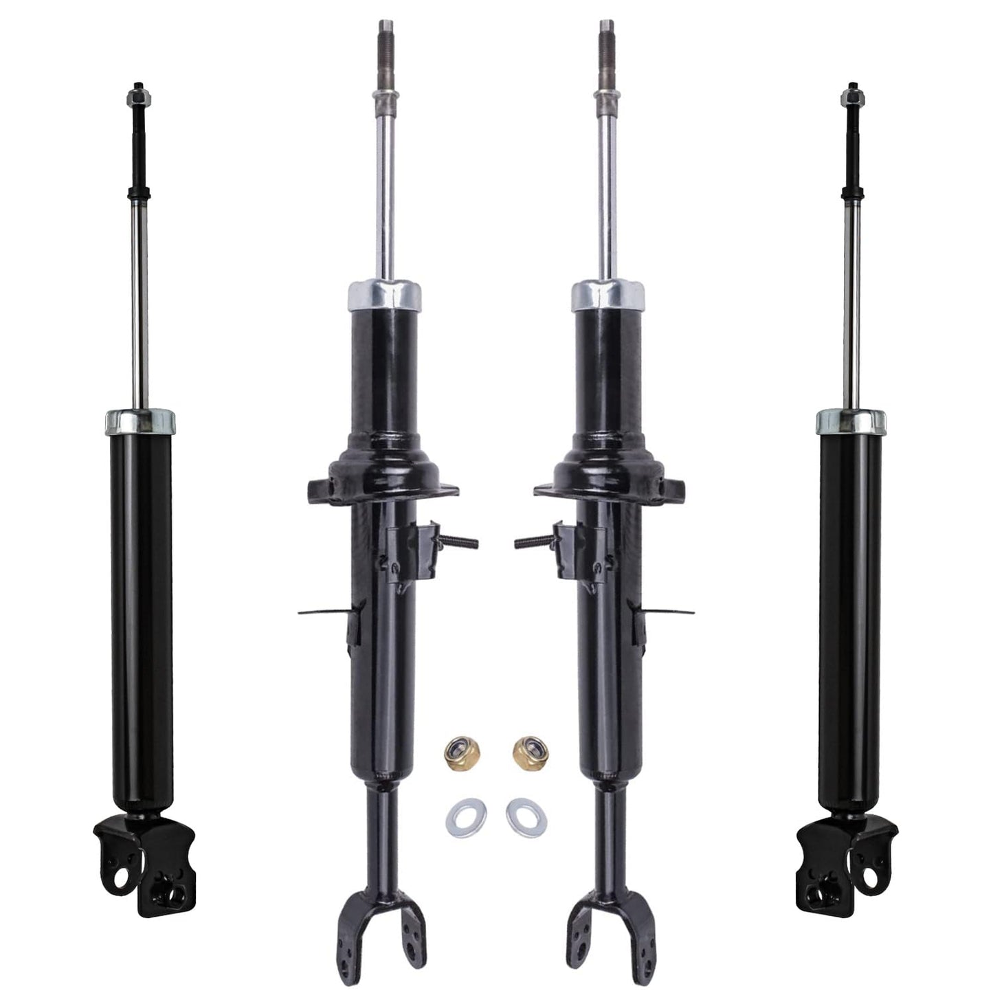 Detroit Axle - Front and Rear Shock Absorbers for 2007-2017 Jeep Wrangler, 2018 Wrangler JK 4 Complete Shock Absorber Assembly 2008 2009 2010 2011 2012 2013 2014 2015 2016 Replacement