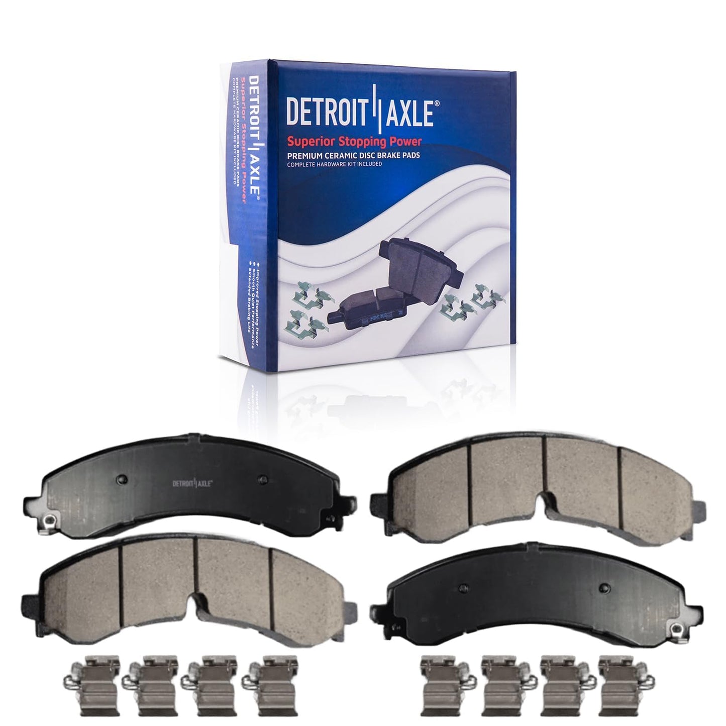 Detroit Axle - Brake Kit for 2011-2020 Jeep Grand Cherokee Dodge Durango | Disc Brakes Rotors Ceramic Brake Pads Replacement 12.99" inch Front and Solid Rear Rotor