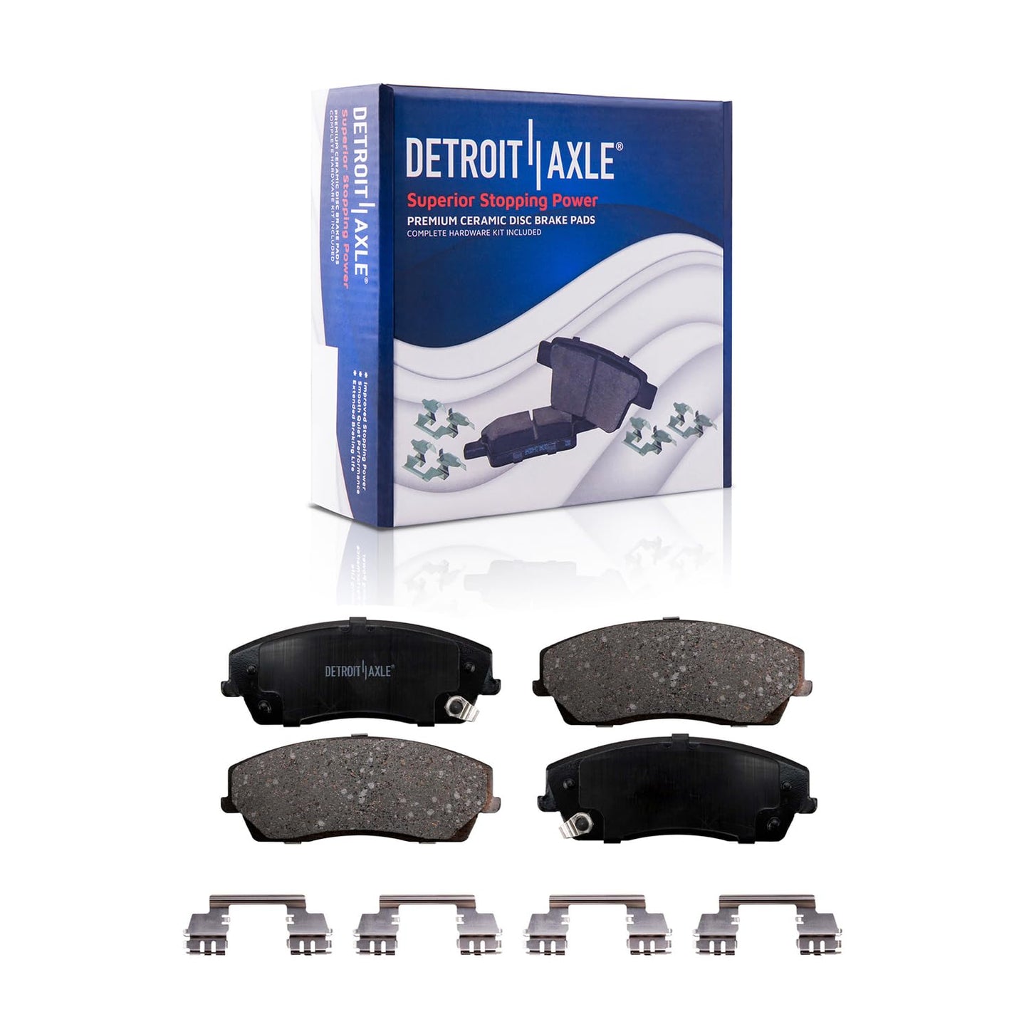Detroit Axle - Front Brake Kit for 2012-2022 Ford F-250 Super Duty, 2013-2022 Ford F-350 Super Duty, 14.29" inch Drilled and Slotted Disc Brake Rotors Ceramic Brakes Pads Replacement