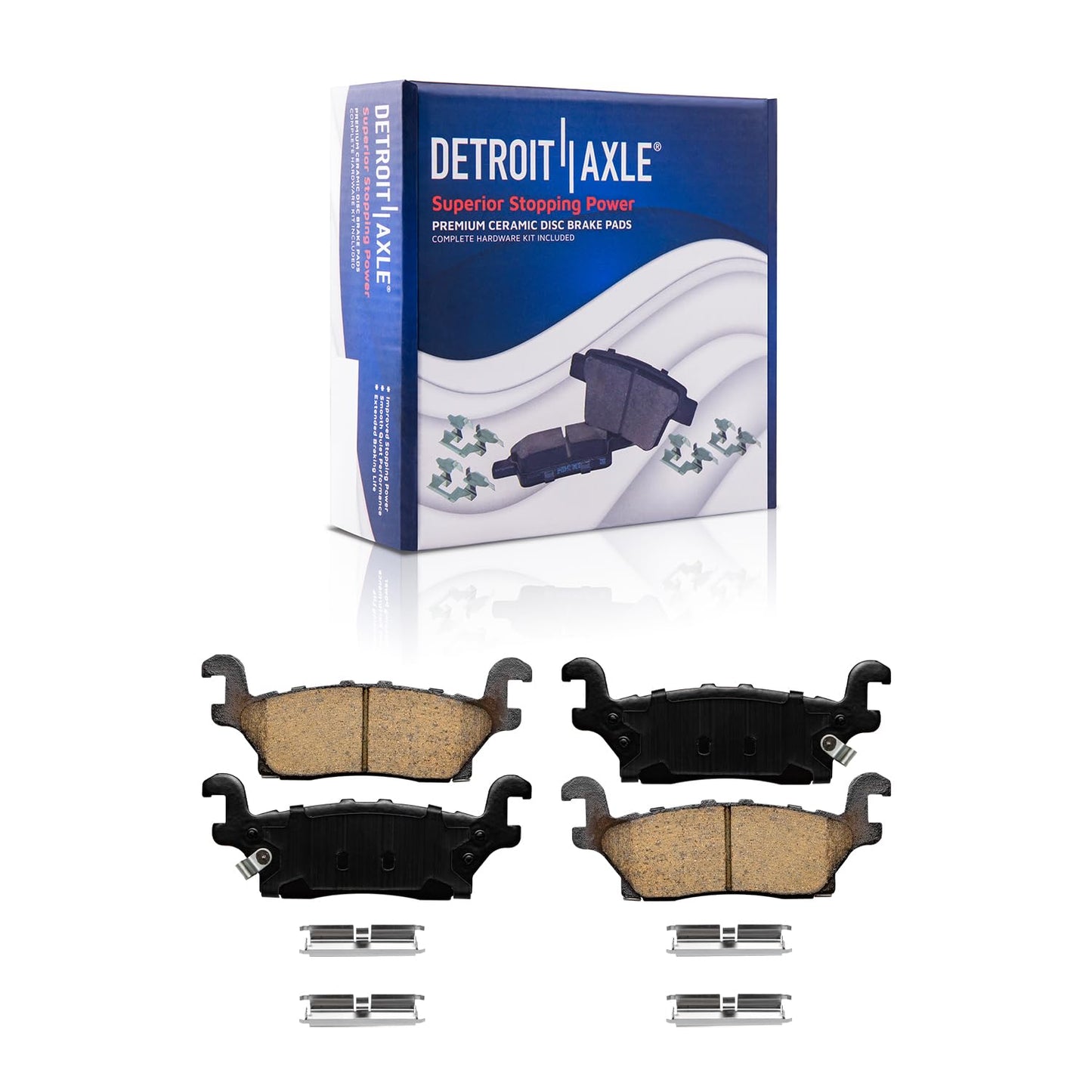 Detroit Axle - Brake Kit for 14-20 Nissan Rogue, 17-22 Rogue Sport, Front and Rear Disc Brake Rotors Ceramic Brake Pads 2018 2019 Replacement