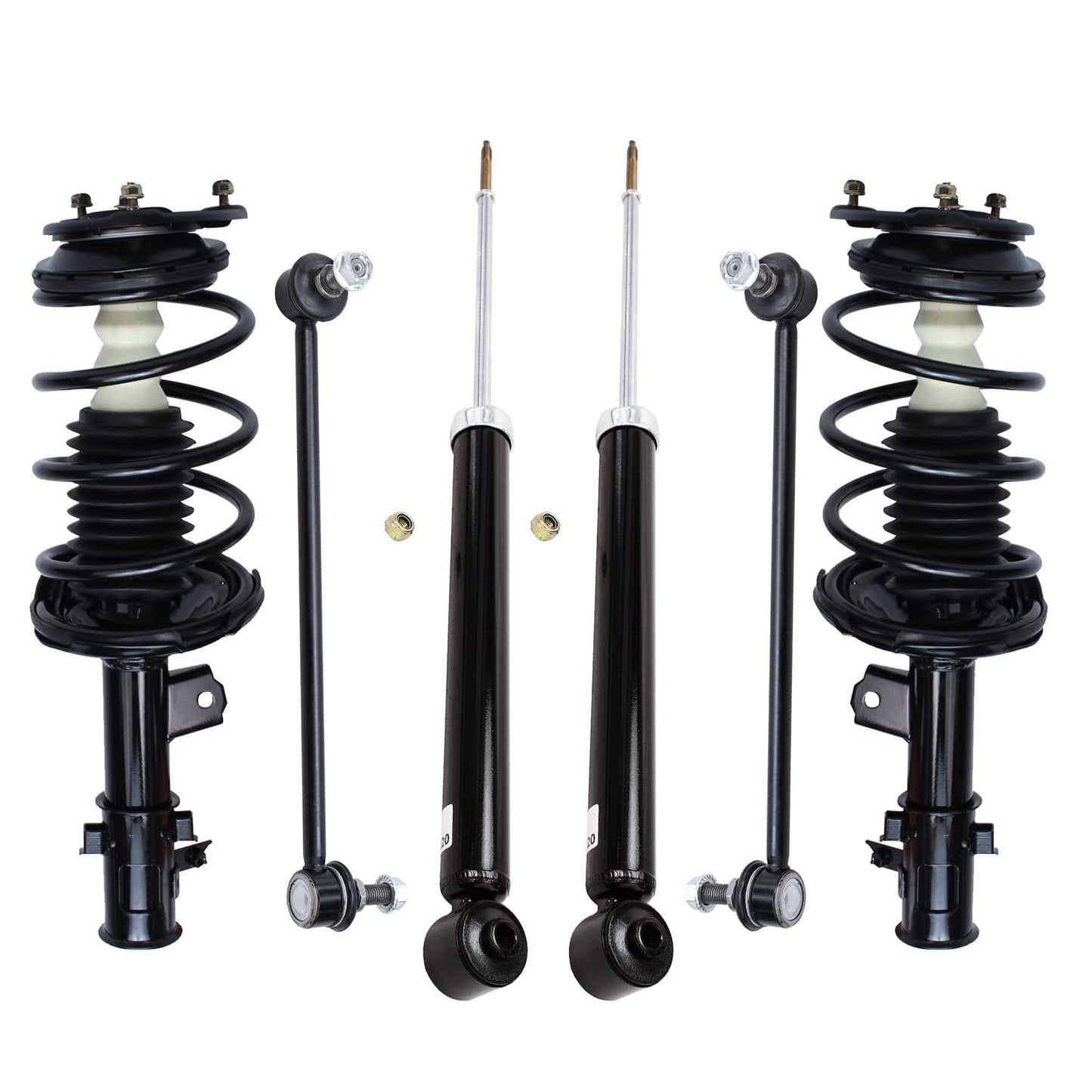 Detroit Axle - 6pc Struts Shocks Kit for 2014-2018 Chevy Silverado 1500 GMC Sierra 1500, 2 Front Struts w/Coil Springs 2 Sway Bars 2 Rear Shock Absorbers 2015 2016 2017 Replacement Suspension