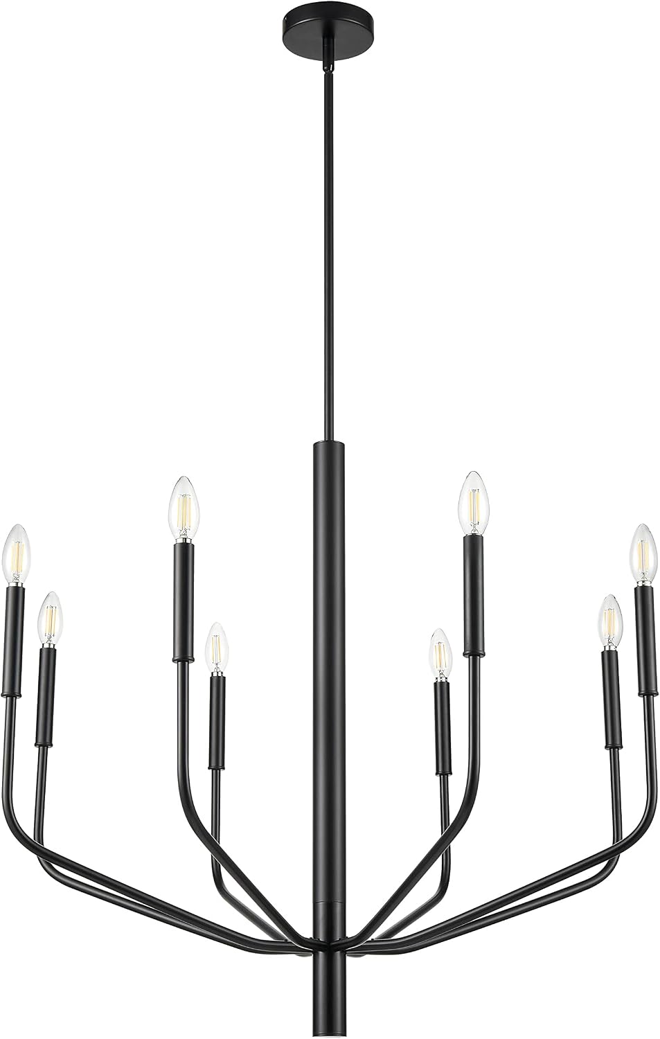 Light Society LS-C516-BLK Philippe 8-Light Chandelier, Black