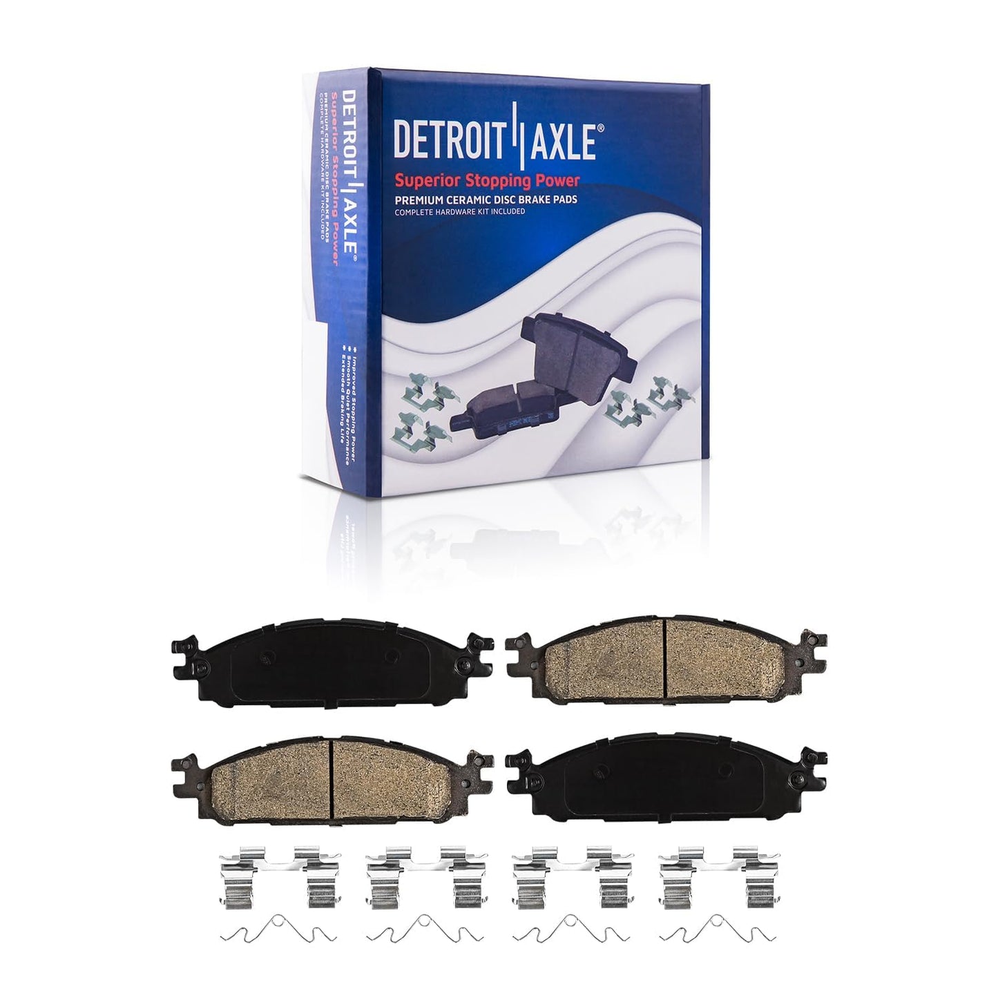 Detroit Axle - Front Brake Kit for 2012-2022 Ford F-250 Super Duty, 2013-2022 Ford F-350 Super Duty, 14.29" inch Drilled and Slotted Disc Brake Rotors Ceramic Brakes Pads Replacement