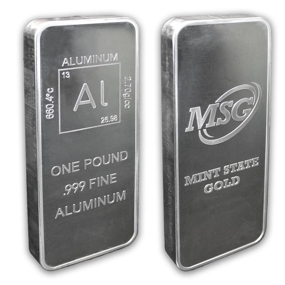 1 Pound Copper Bar Ingot Paperweight - 999 Pure Chemistry Element Design with Certificate of Authenticity by Mint State Gold