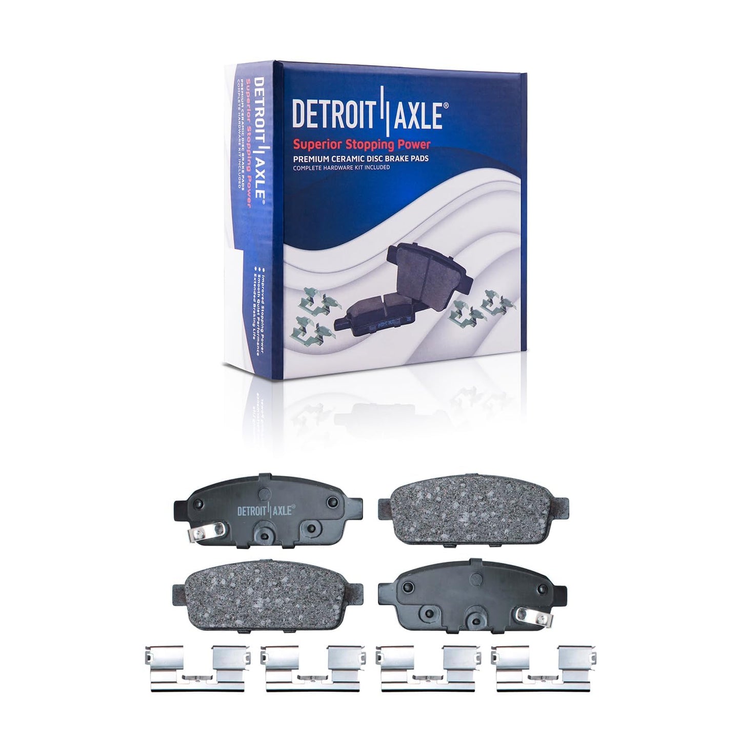 Detroit Axle - Brake Kit for 2011-2020 Jeep Grand Cherokee Dodge Durango | Disc Brakes Rotors Ceramic Brake Pads Replacement 12.99" inch Front and Solid Rear Rotor