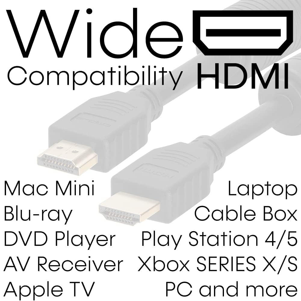 Cmple - 470N HDMI Cable with Ferrite Cores 28 AWG - 25FT High Speed HDMI Cord with Ethernet, Supports (4K, 1080p Full HD, UHD, Ultra HD, 3D, ARC, PS4, Xbox, HDTV) - 25 Feet, Black