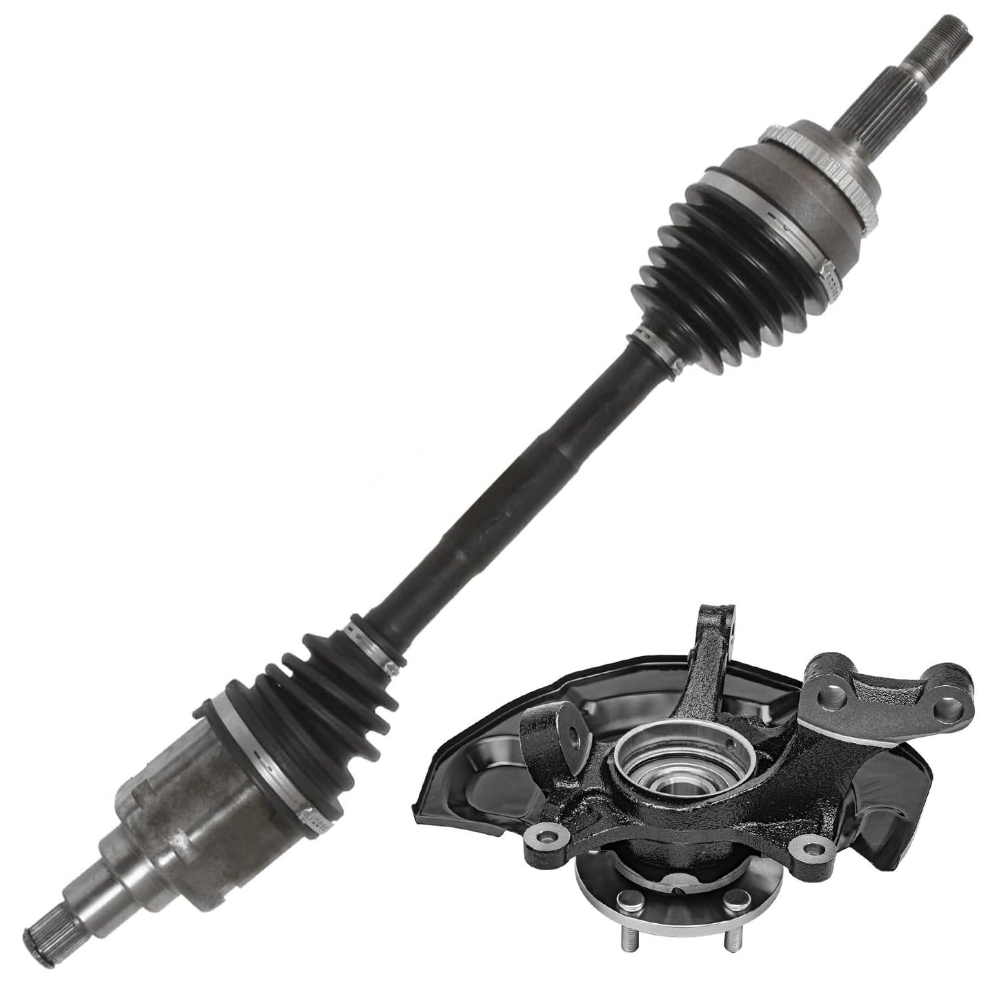 Detroit Axle - 4WD 2 Front CV Axle Shafts for 2007-2020 Chevy Silverado 1500 GMC Sierra Suburban Yukon XL 1500 Tahoe Avalanche Escalade ESV EXT 6 Lugs CV Axle Shafts Assembly Pair Replacement