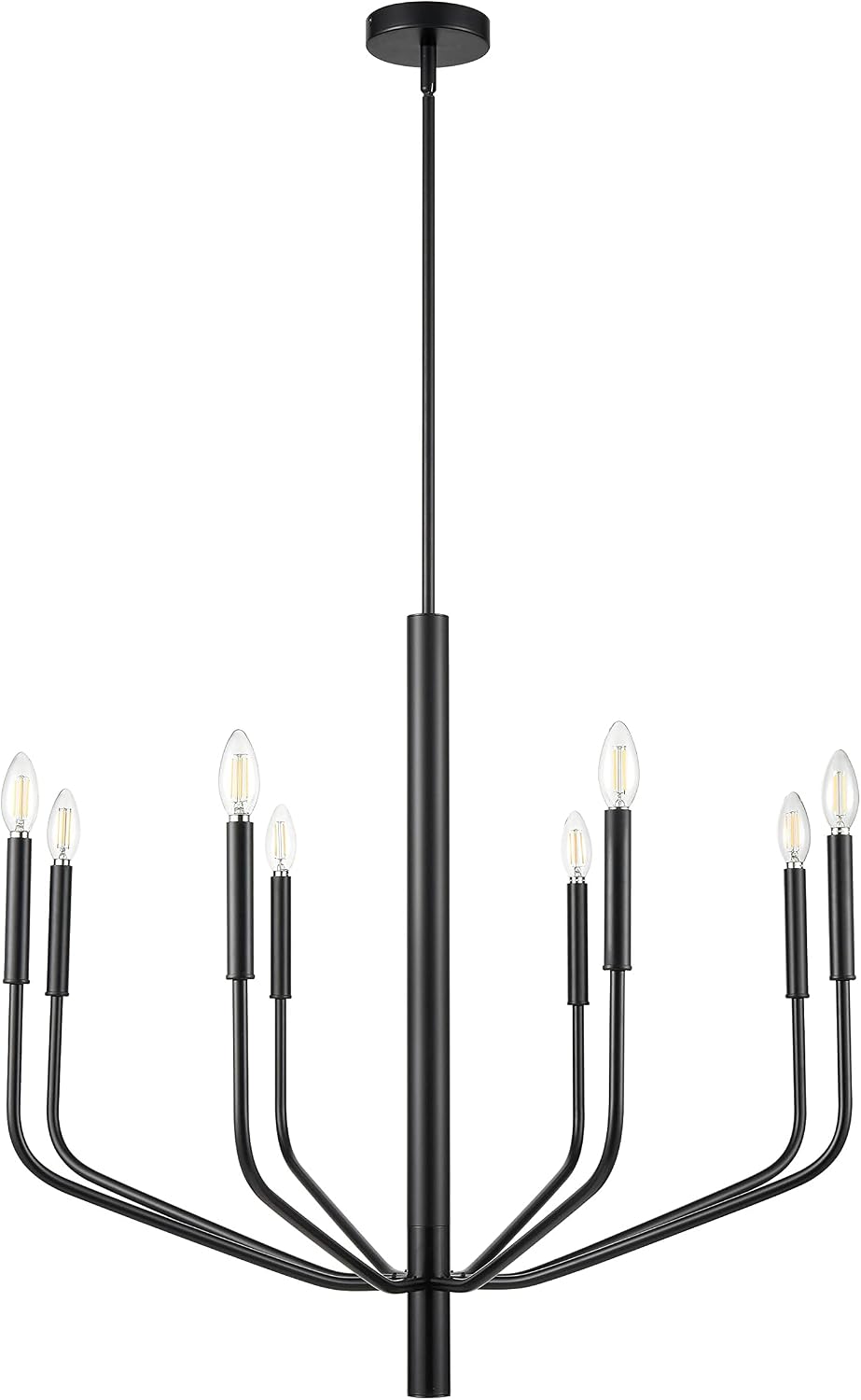 Light Society LS-C516-BLK Philippe 8-Light Chandelier, Black