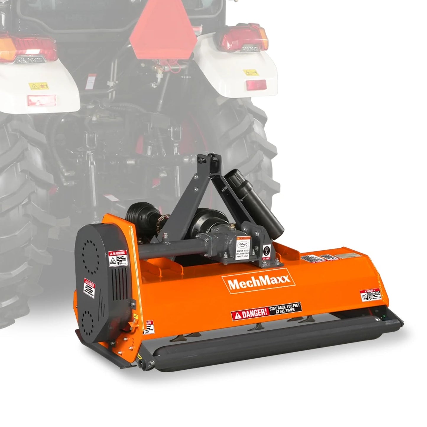 MechMaxx 60'' inch PTO Powered 3 Point Standard Duty Flail Mower for 15-35hp Tractor, NOT Suitable for Quick Hitch, Model EFS60 Orange