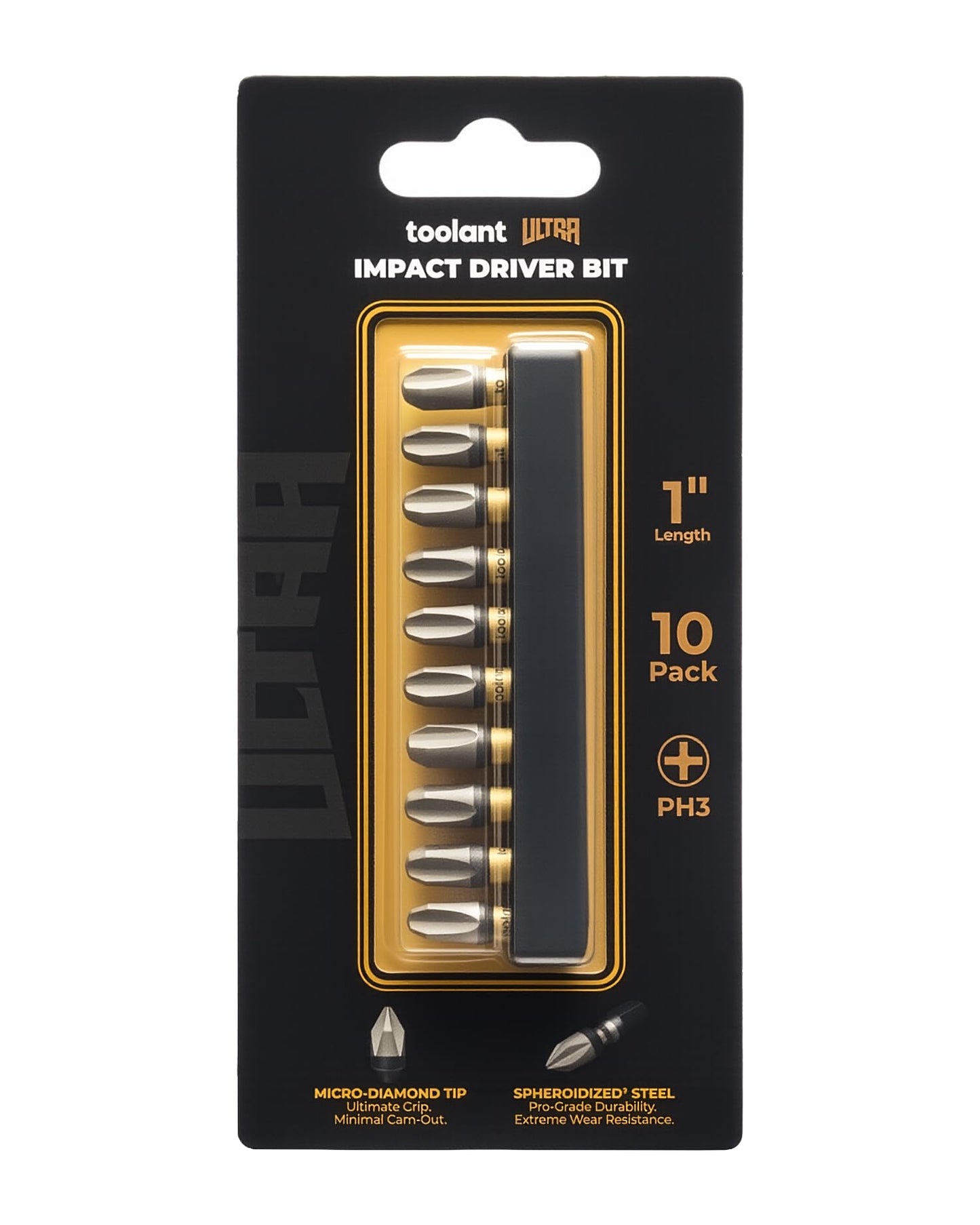 toolant Phillips Impact Screwdriver Bit Set 6 Inch PH2, 2 Pack Magnetic Anti Slip CNC Machined Tips Impact Steel X2 Driver Bit Set for Impact Driver