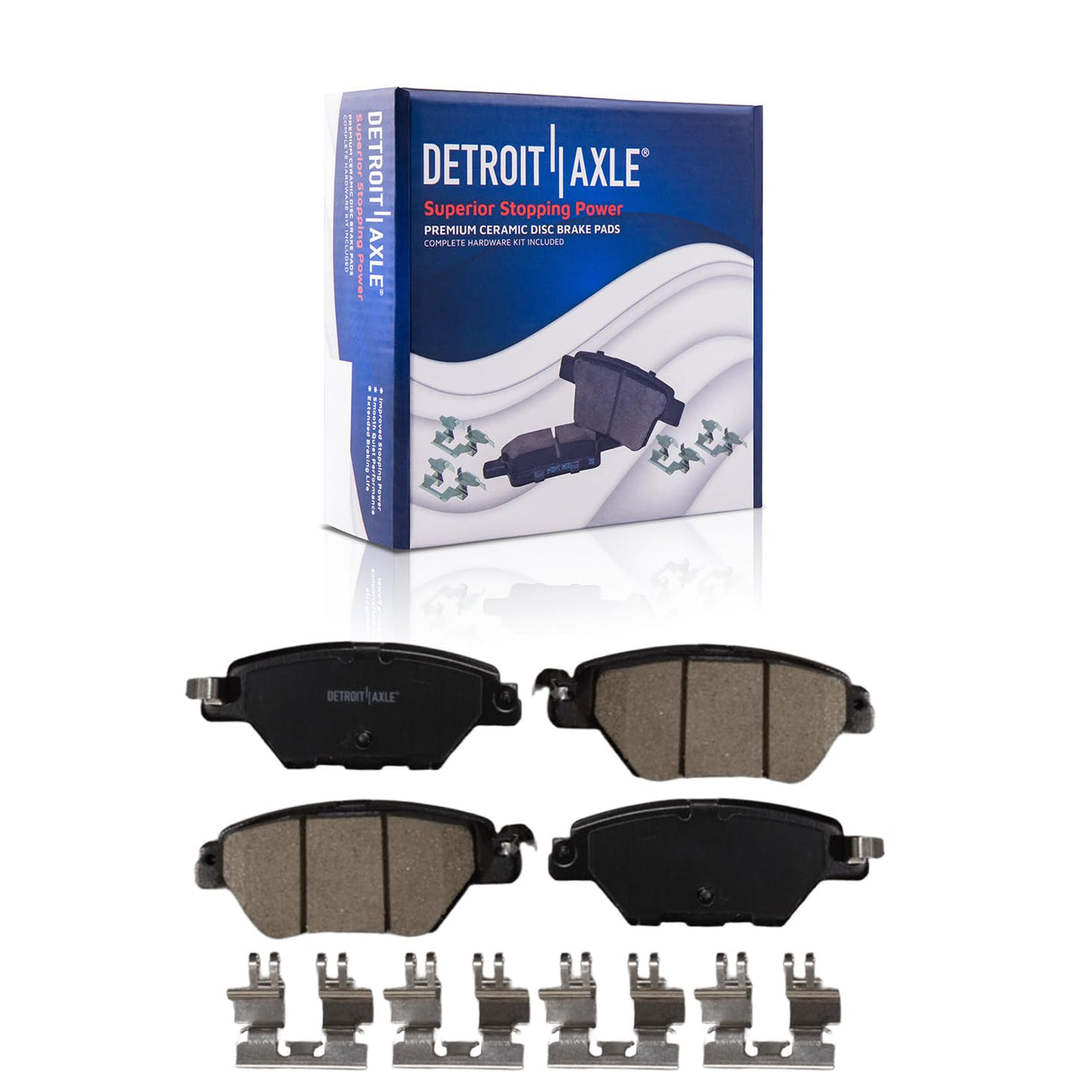 Detroit Axle - Rear Brake Rotors Pads for 2019-2026 Chevy Silverado 1500