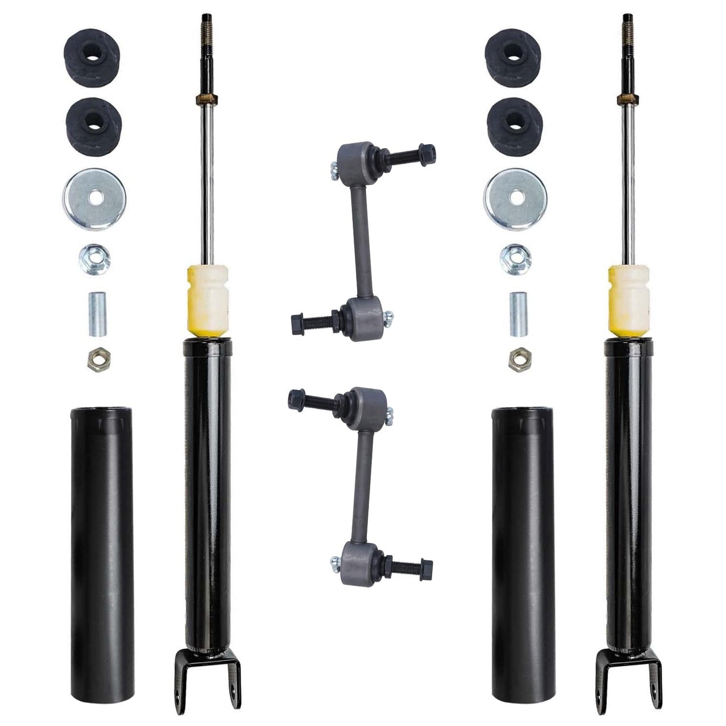Detroit Axle - Rear Shock Absorbers for 2007-2024 Chevrolet Silverado 1500 | GMC Sierra 1500, 2pc Rear Shock Absorbers Assembly Pair Replacement