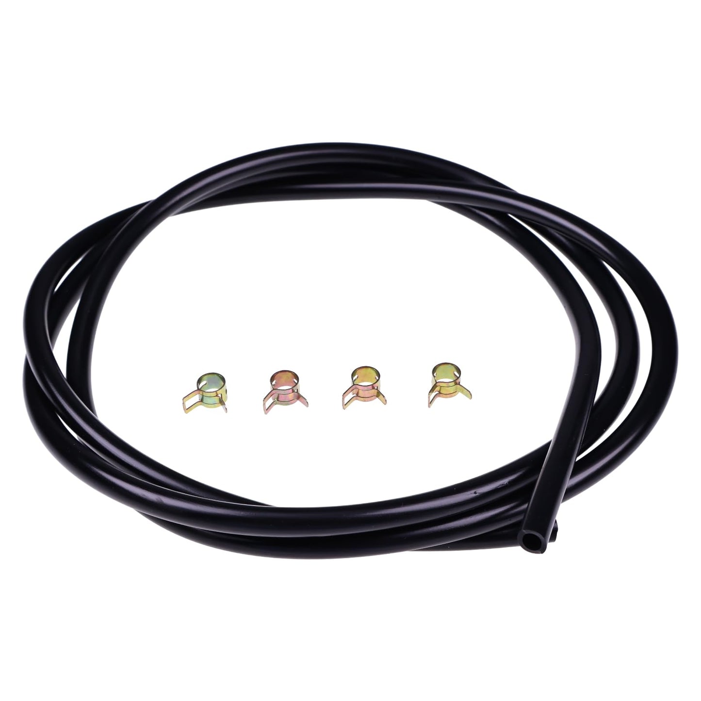 7' Long 1/4'' ID 3/8'' OD Blue Fuel Line Kit with Clamps Compatible with Small Gas Diesel Powersports Generators Engines Snowmobile Dirt Bike Quad Motorcycle Go Kart Golf Cart