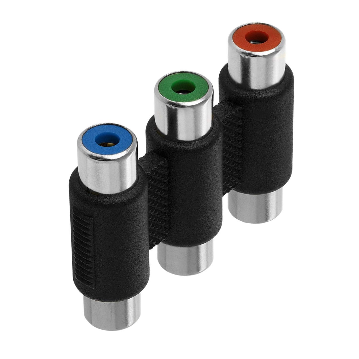 Cmple - RCA Coupler Audio Video Cable Adapter Composite Component Connector Converter - 3 RCA Female to Female Red Green Blue