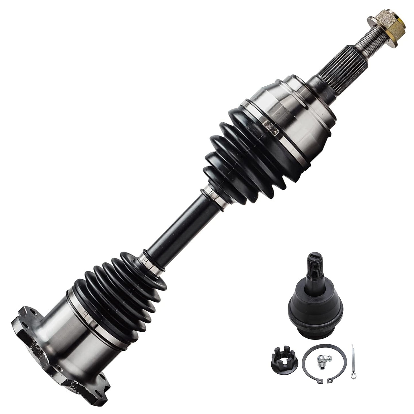 Detroit Axle - 4WD 2 Front CV Axle Shafts for 2007-2020 Chevy Silverado 1500 GMC Sierra Suburban Yukon XL 1500 Tahoe Avalanche Escalade ESV EXT 6 Lugs CV Axle Shafts Assembly Pair Replacement