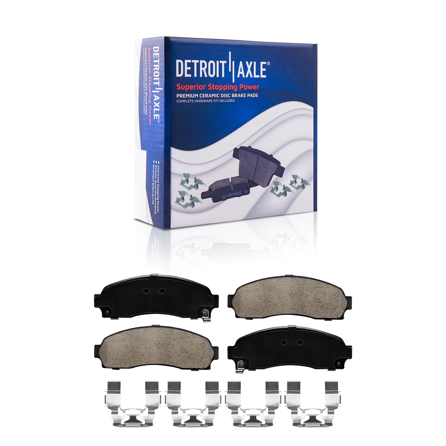 Detroit Axle - Front Brake Kit for Chevy GMC Silverado Sierra Suburban Express Savana 1500 Tahoe Yukon XL Escalade ESV EXT XTS Drilled & Slotted Brake Rotors Ceramic Brakes Pads : 12.99'' inch Rotor