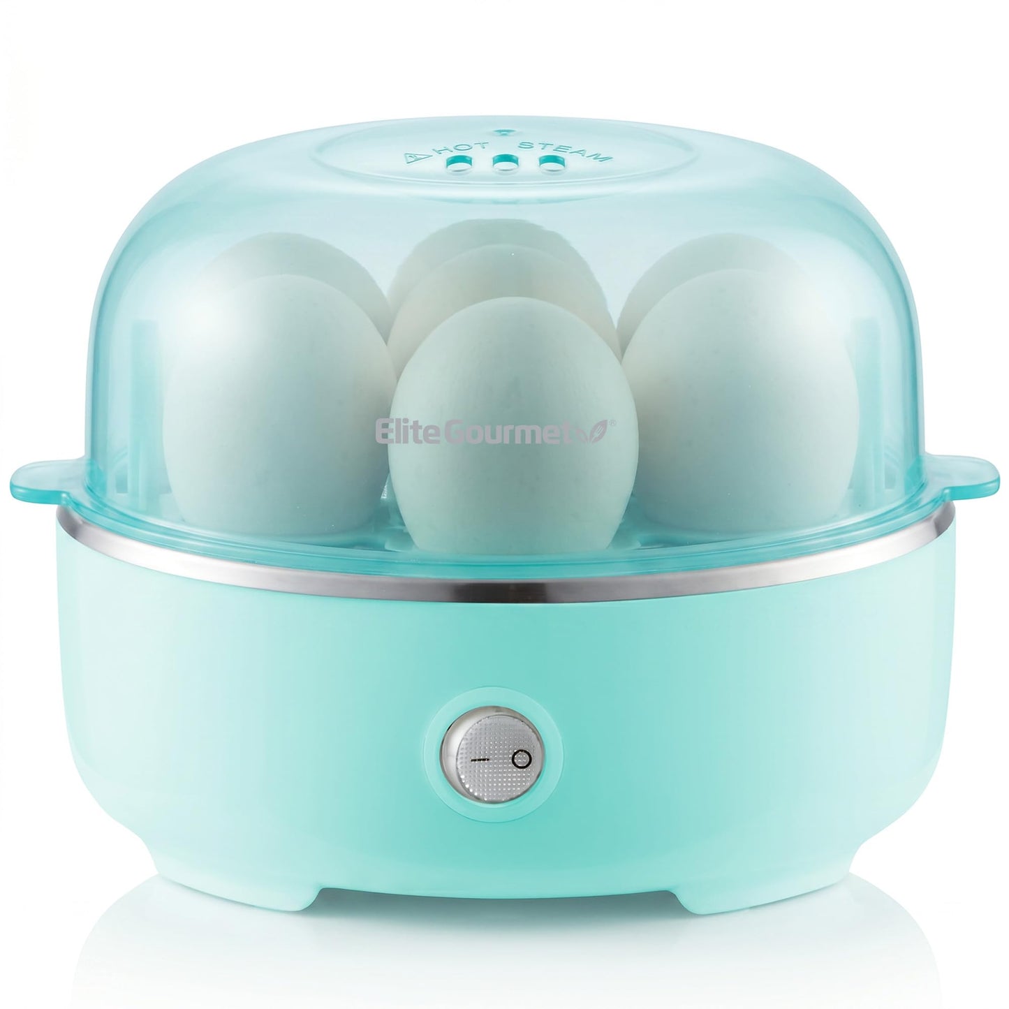 Elite Gourmet EGC115B Easy Egg Cooker Electric 7-Egg Capacity, Soft, Medium, Hard-Boiled Egg Cooker with Auto Shut-Off, Measuring Cup Included, BPA Free, Classic Black