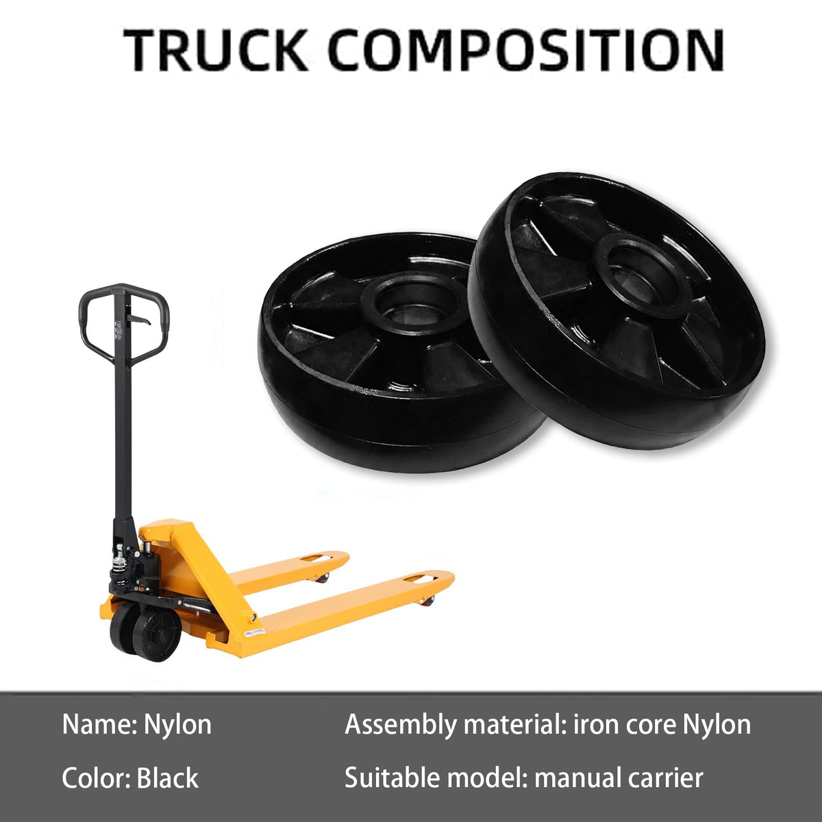 Tory Carrier Pallet Jack Load Wheel, Pre-installed Pallet Jack Roller, Nylon Wheels 3 inch x 3.7 inch, Sealed Precision Bearings ID 0.78 inch, Red- A Pair