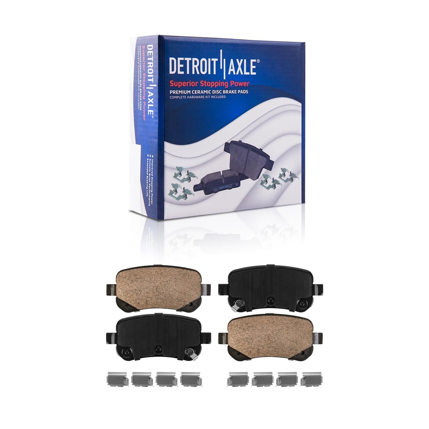 Detroit Axle - Front Brake Kit for Chevy GMC Silverado Sierra 2500HD 3500, Avalanche 2500, Sierra 3500HD, Express Savana 3500 4500 Drilled Disc Brakes Rotors Ceramic Brake Pads Replacement:12.8" inch