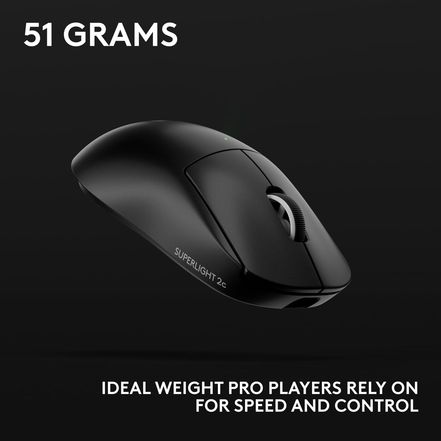 Logitech G PRO X Superlight 2 Wireless Gaming Mouse - Black | 60g, Symmetrical Shape, <8 kHz Polling, 44K DPI, PowerPlay Wireless Charging Supported, USB-C, 5 Buttons, For PC/Mac