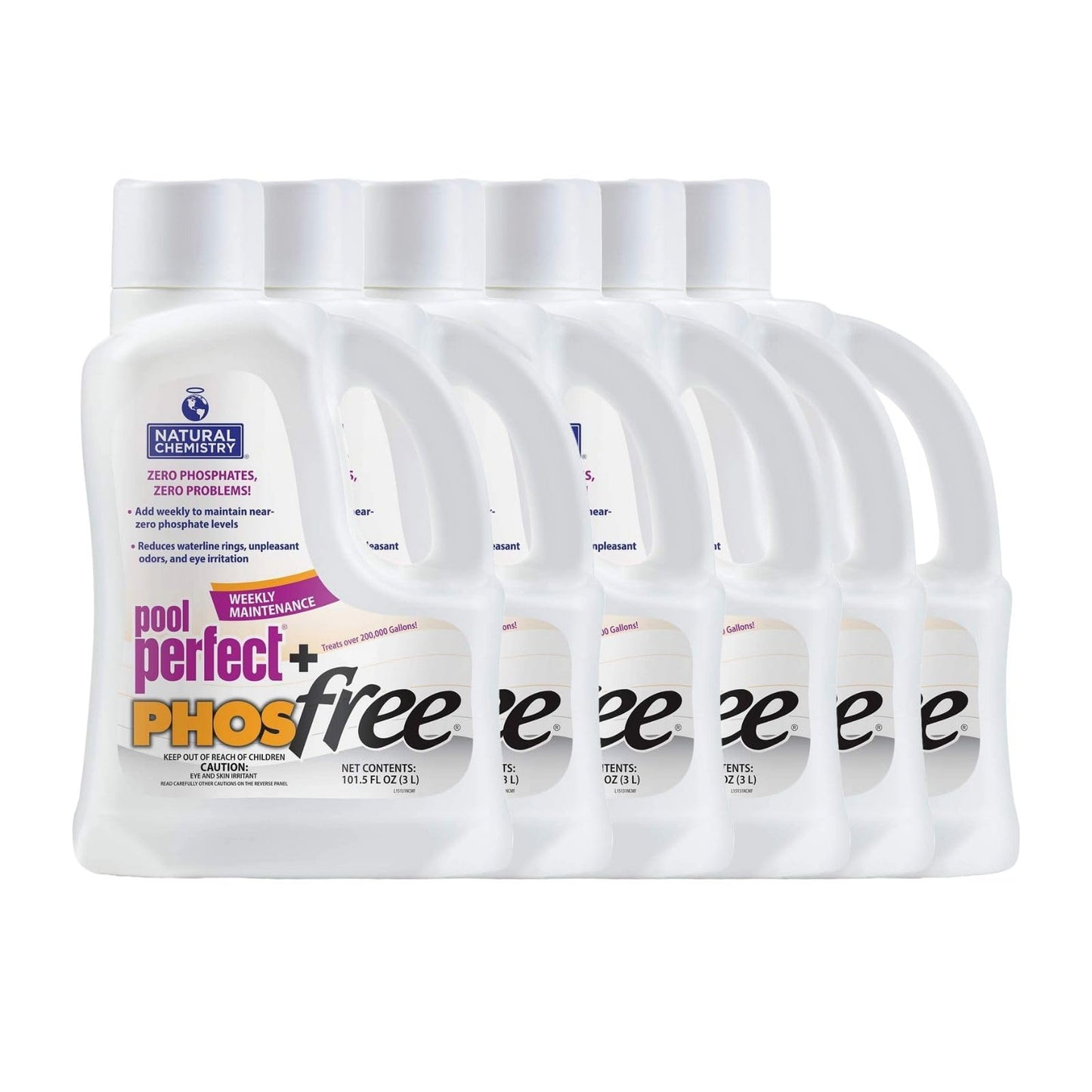 Natural Chemistry Pool Perfect + Phosfree, 3 Liter, Single Pack | Phosphate Remover, Reduces Waterline Rings, Unpleasant Odors & Eye Irritation