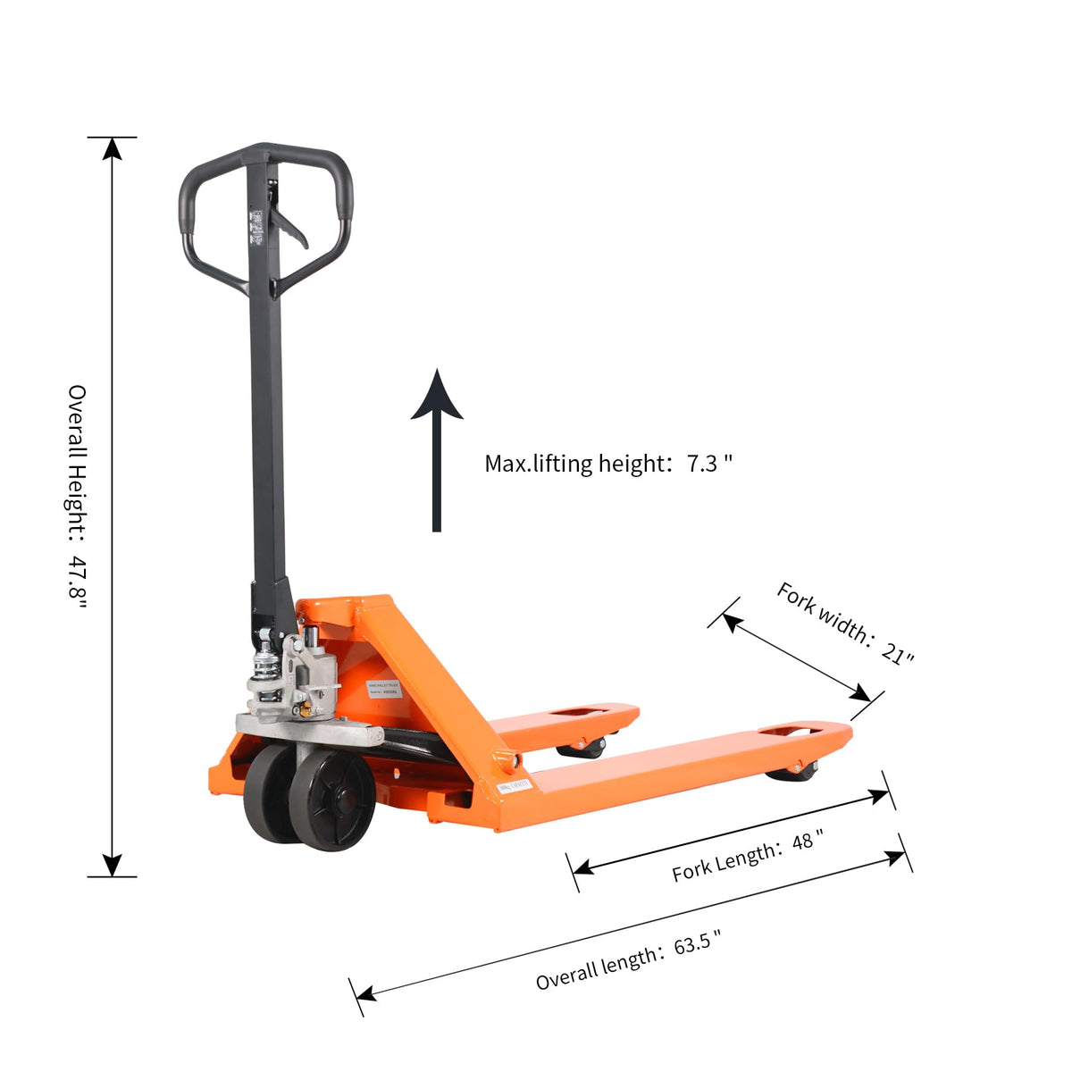 Tory Carrier Pallet Jack 11000lbs Capacity, Heavy Duty Manual Pallet Truck 48" x 27" Forks