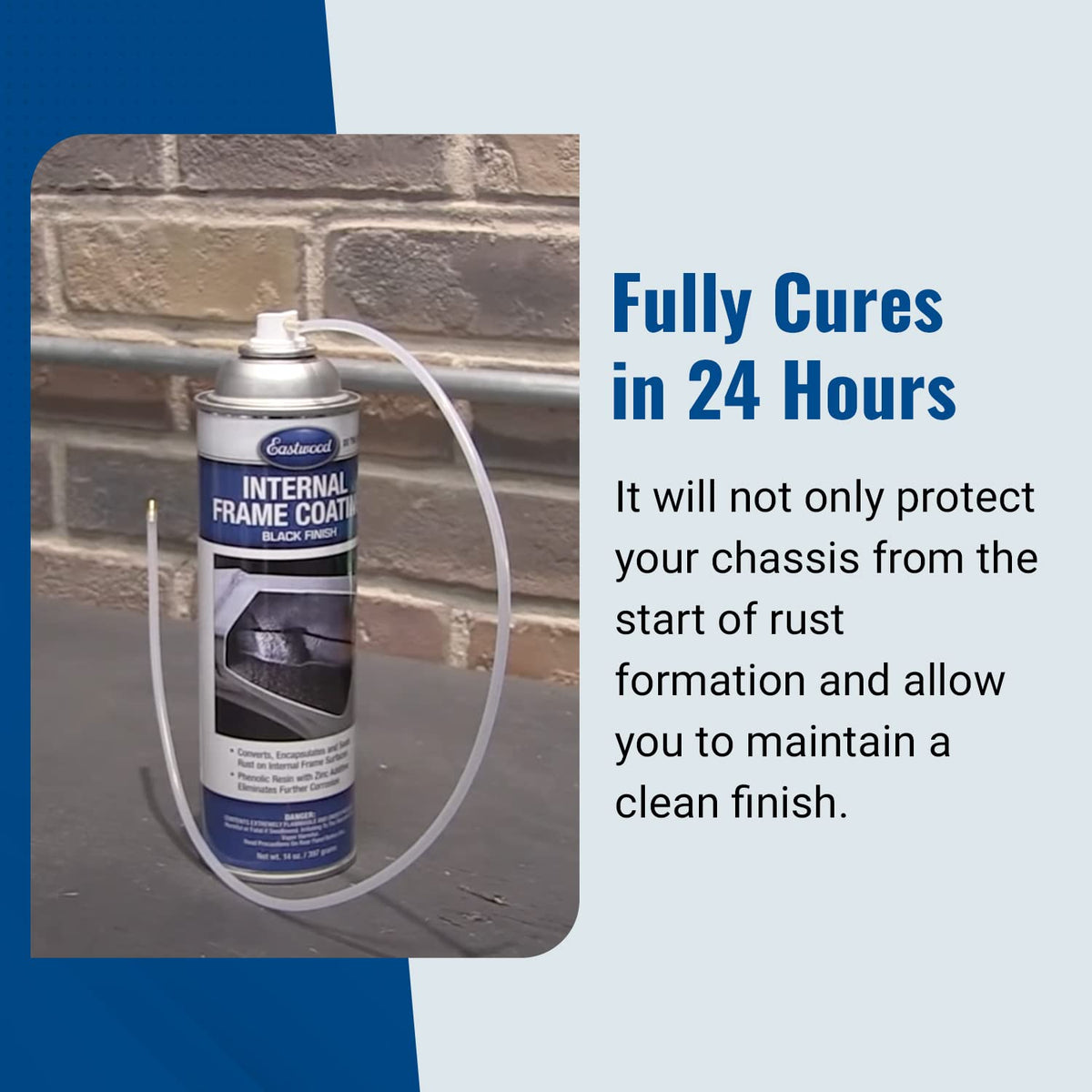 Eastwood Internal Frame Coating Plus Aerosol | Internal Frame Rust Remover | Rust Converter and Prevention Aerosol Spray Undercoating for Vehicles |16 Oz, Matte Black