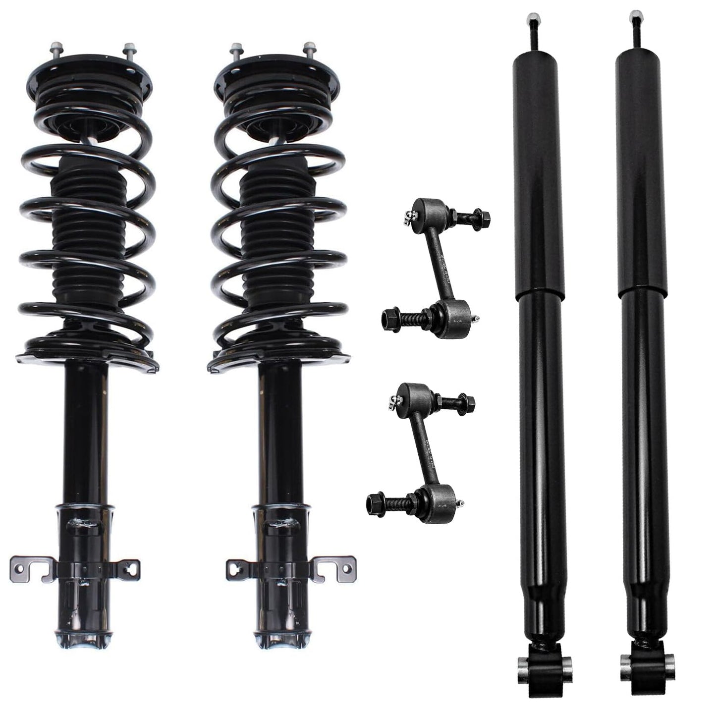 Detroit Axle - 6pc Struts Shocks Kit for 2014-2018 Chevy Silverado 1500 GMC Sierra 1500, 2 Front Struts w/Coil Springs 2 Sway Bars 2 Rear Shock Absorbers 2015 2016 2017 Replacement Suspension