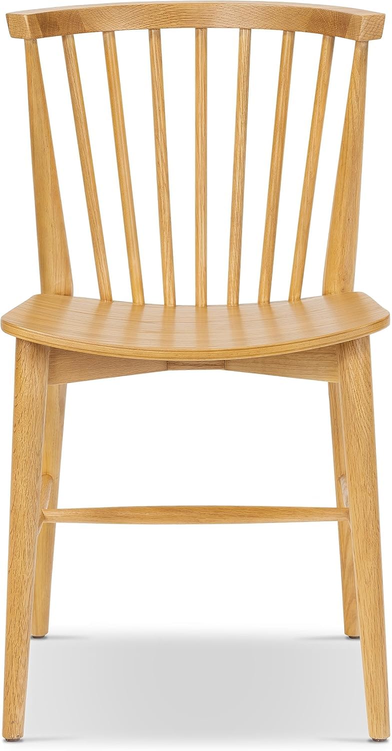 Poly & BARK Ligna Counter Stool in Black – Mid-Century Inspired Stool with Sculpted Spindle Back – Solid American Oak Frame and Engineered Wood Veneered Seat – Fully Assembled and Ready to Use