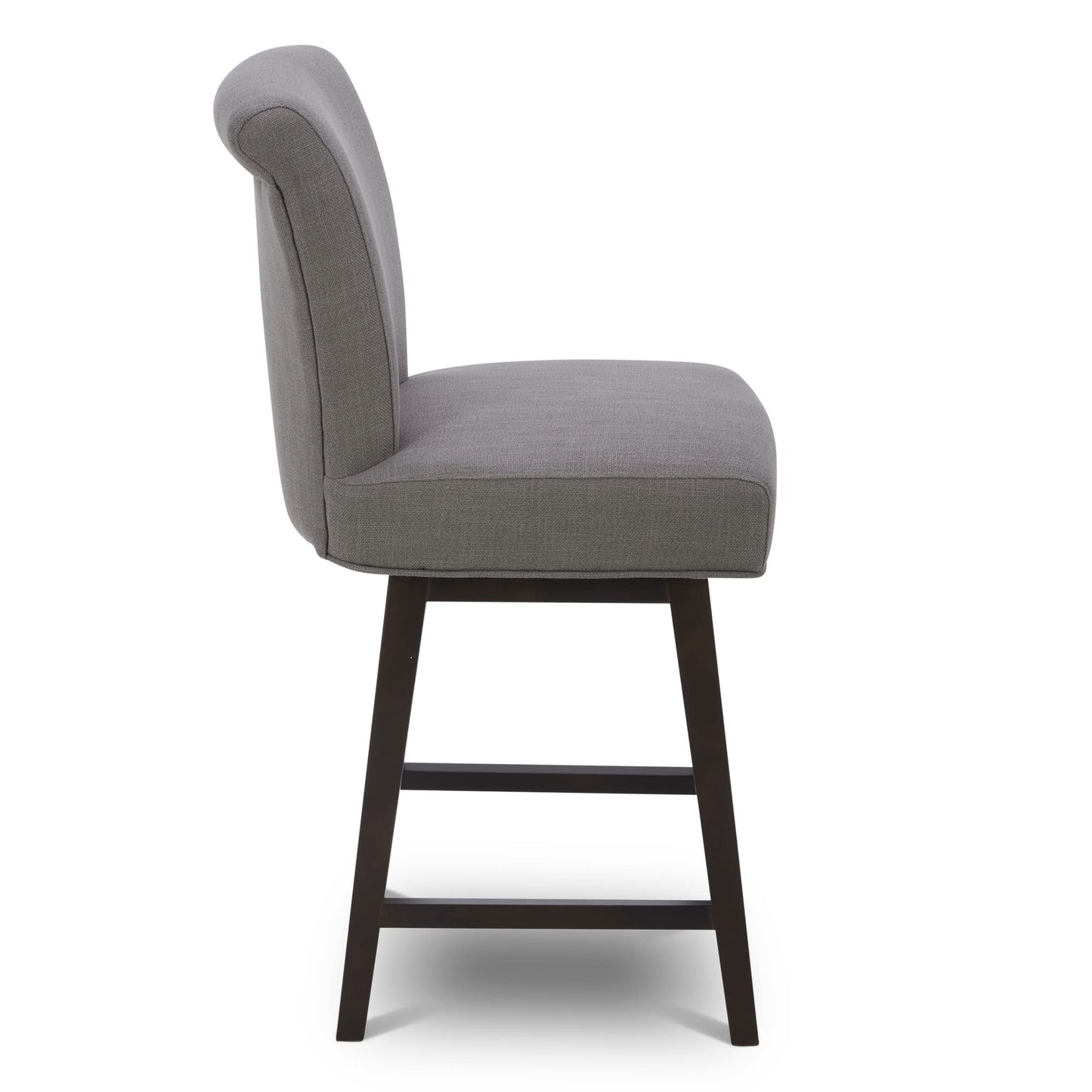 CHITA 30 Inch Counter Height Swivel Bar Stools Set of 2, FSC Certified Modern Upholstered Faux Leather Swivel Barstool Chairs with Back, Black