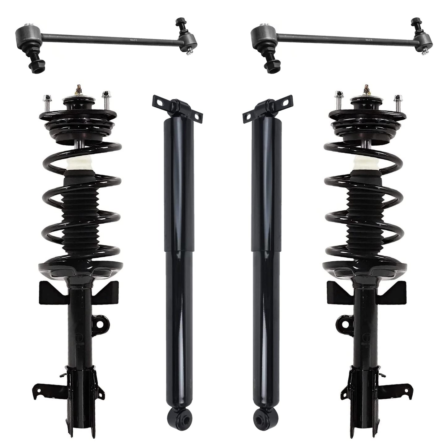 Detroit Axle - 6pc Struts Shocks Kit for 2014-2018 Chevy Silverado 1500 GMC Sierra 1500, 2 Front Struts w/Coil Springs 2 Sway Bars 2 Rear Shock Absorbers 2015 2016 2017 Replacement Suspension
