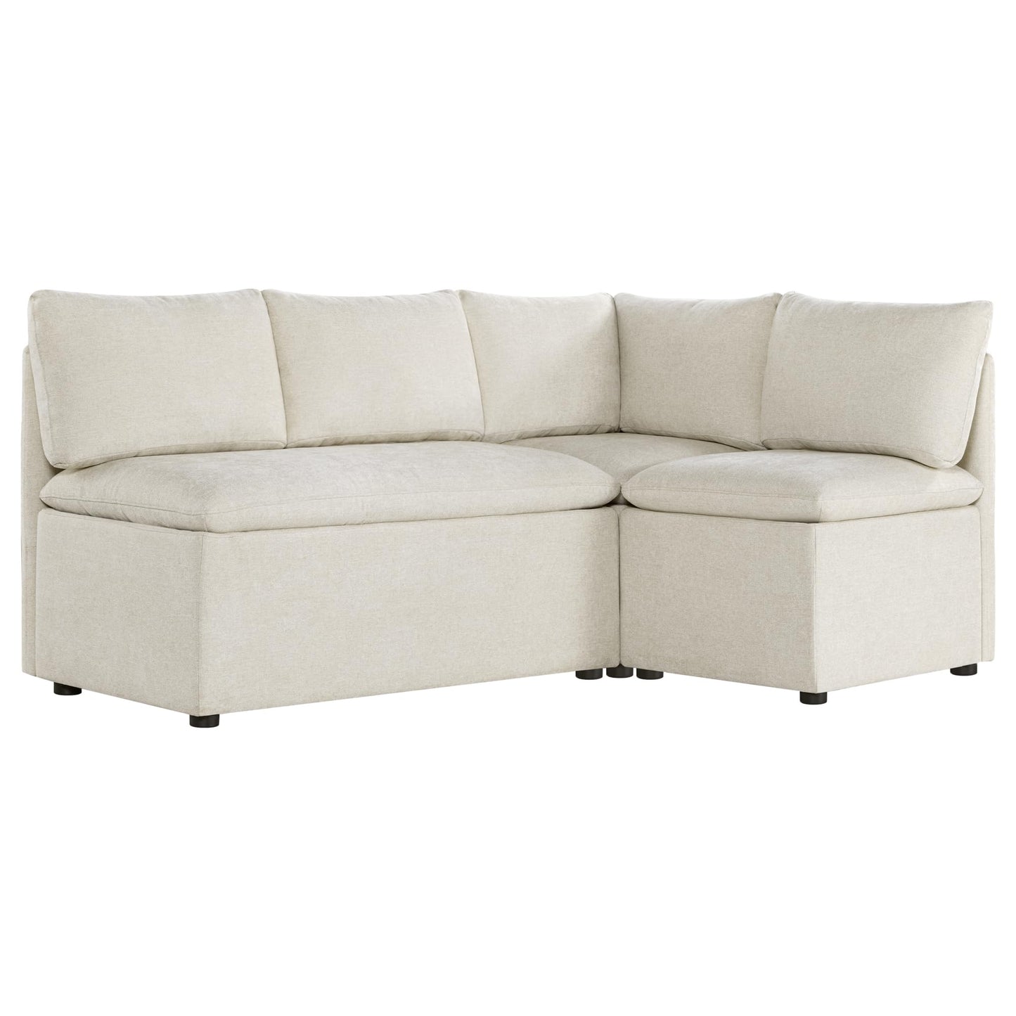 CHITA Breakfast Nook Bench with Storage, Upholstered Dining Bench with Back, Corner Kitchen & Dining Banquette Seating Nook, Dining Settee, L Shaped 4 Seats, Fabric in Linen