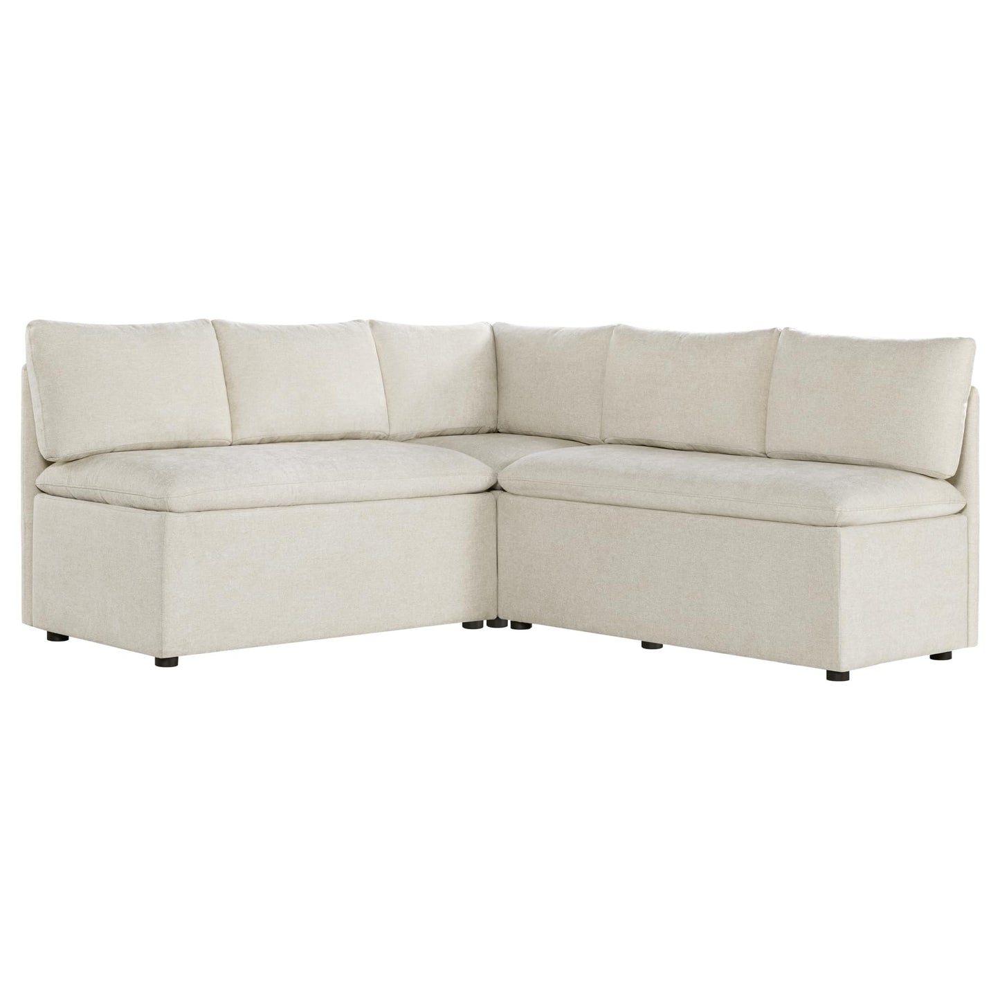 CHITA Breakfast Nook Bench with Storage, Upholstered Dining Bench with Back, Corner Kitchen & Dining Banquette Seating Nook, Dining Settee, L Shaped 4 Seats, Fabric in Linen