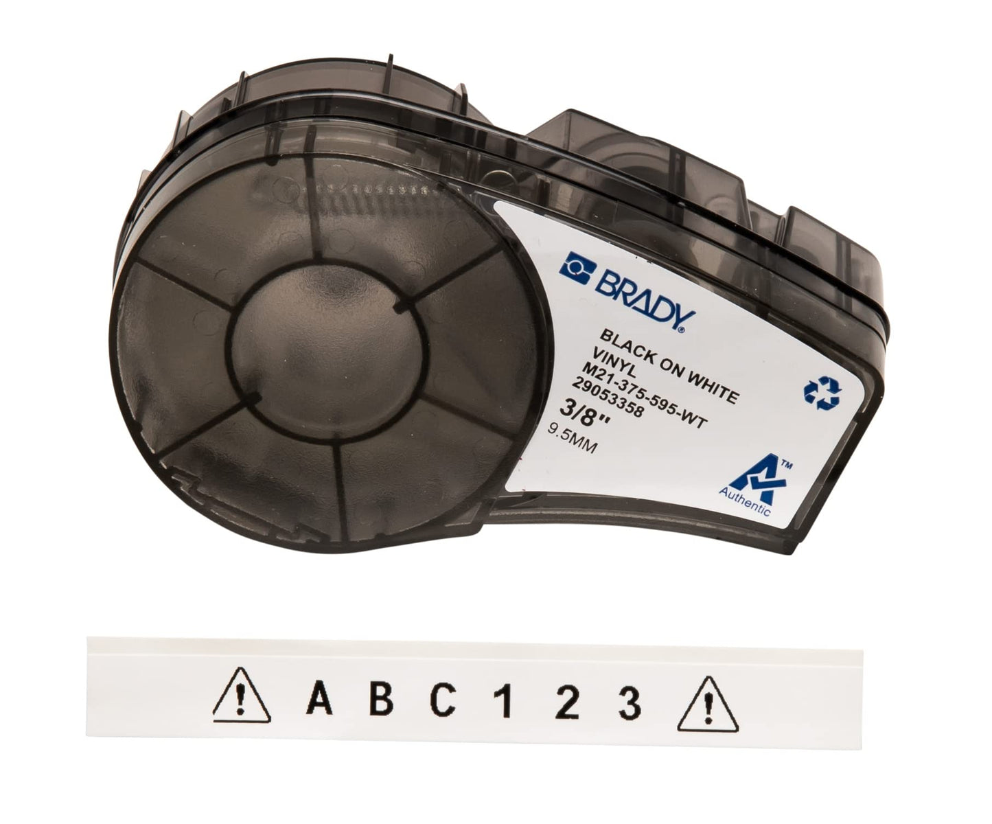 Brady Authentic (M21-750-595-WT) All-Weather Vinyl Label for Indoor/Outdoor ID, Lab and Equipment Labeling, Black on White- For M210, M210-LAB, M211, BMP21-PLUS and BMP21-LAB Printers, .75" W 21' L