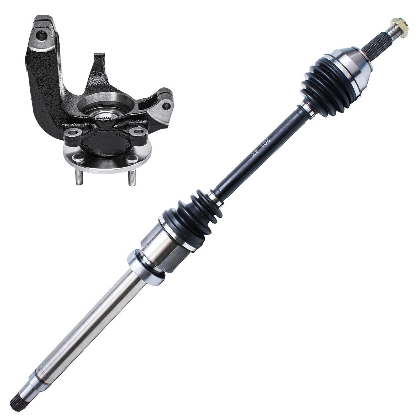 Detroit Axle - 4WD 2 Front CV Axle Shafts for 2007-2020 Chevy Silverado 1500 GMC Sierra Suburban Yukon XL 1500 Tahoe Avalanche Escalade ESV EXT 6 Lugs CV Axle Shafts Assembly Pair Replacement