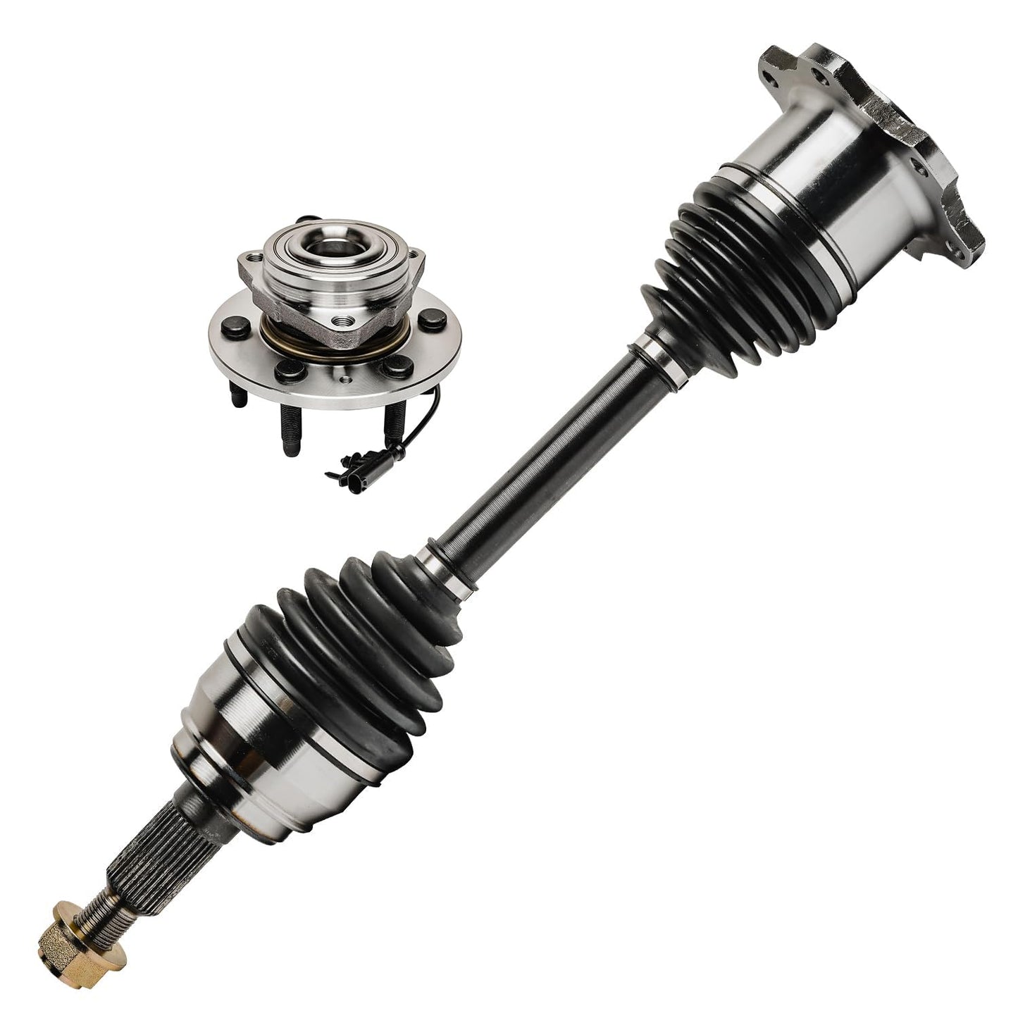 Detroit Axle - 4WD 2 Front CV Axle Shafts for 2007-2020 Chevy Silverado 1500 GMC Sierra Suburban Yukon XL 1500 Tahoe Avalanche Escalade ESV EXT 6 Lugs CV Axle Shafts Assembly Pair Replacement