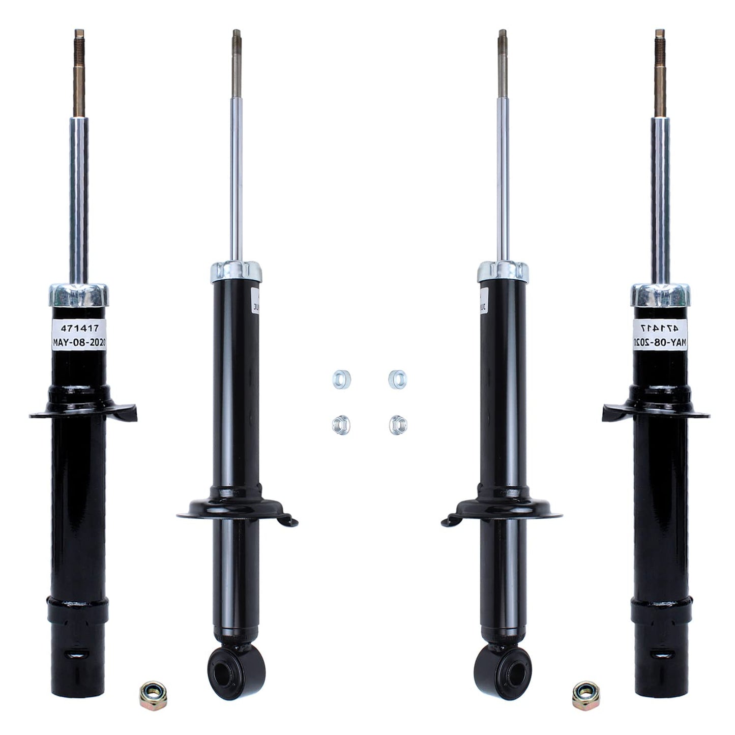 Detroit Axle - Front and Rear Shock Absorbers for 2007-2017 Jeep Wrangler, 2018 Wrangler JK 4 Complete Shock Absorber Assembly 2008 2009 2010 2011 2012 2013 2014 2015 2016 Replacement