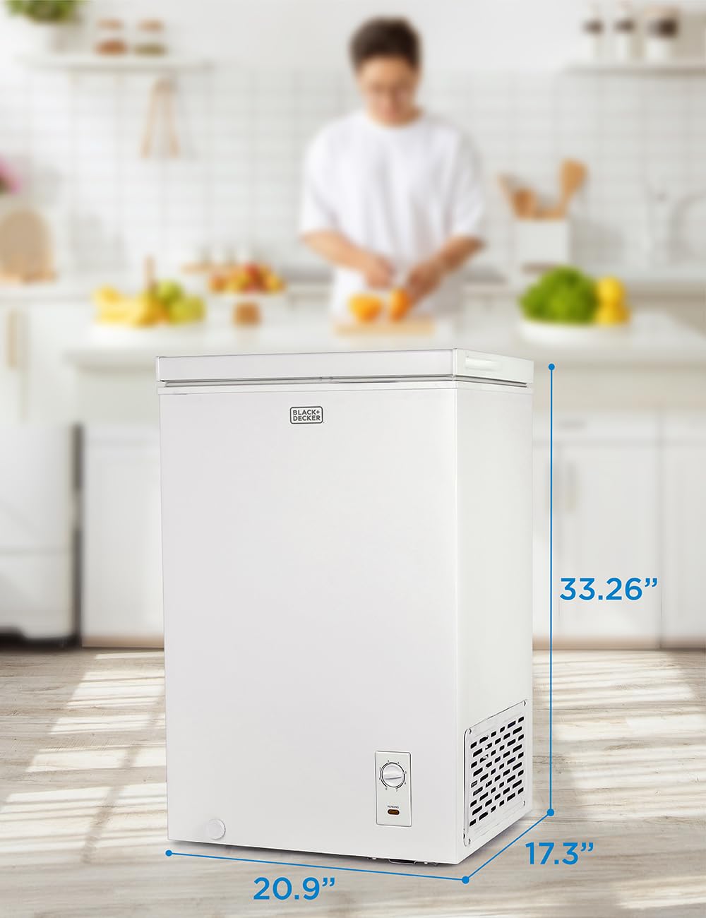BLACK+DECKER 19.8 Cu. Ft. Chest Freezer, Deep Freezer with Top Opening, Freezer Chest with 2 Removable Storage Baskets, Mechanical Temperature Control, Manual Defrost, R600a Refrigerant,BCF1980E,White