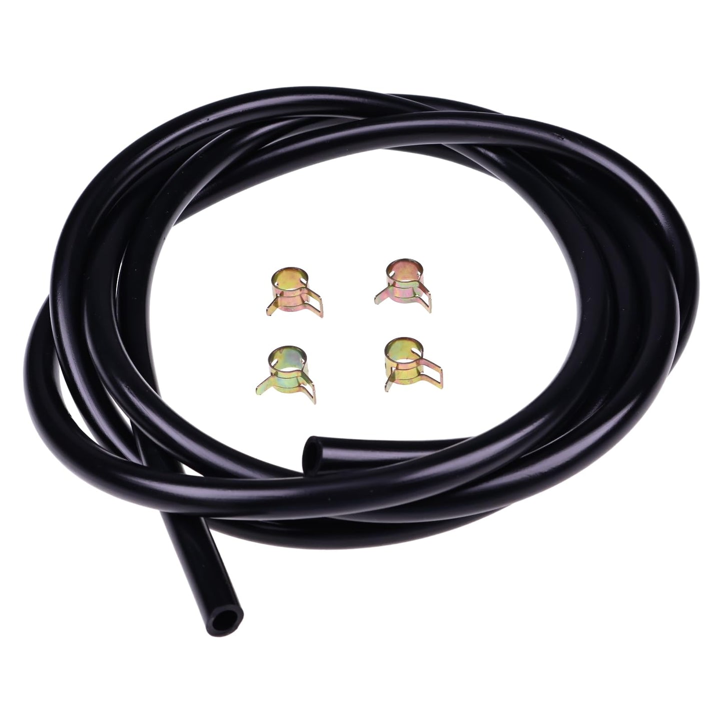 7' Long 1/4'' ID 3/8'' OD Blue Fuel Line Kit with Clamps Compatible with Small Gas Diesel Powersports Generators Engines Snowmobile Dirt Bike Quad Motorcycle Go Kart Golf Cart