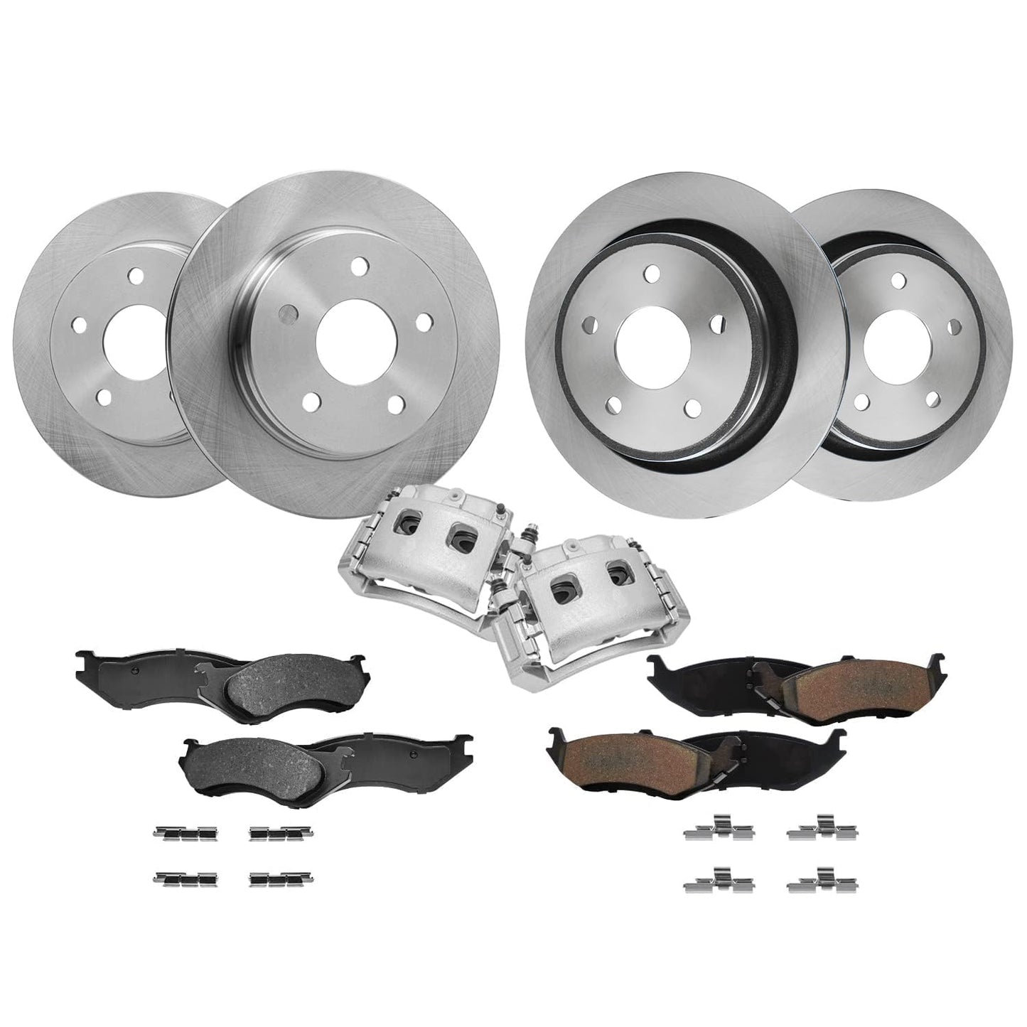 Detroit Axle - Brake Kit for Nissan Pathfinder Murano INFINITI QX60 X35, Disc Rotors Ceramic Pads 2013-2021 Replacement: 12.60" Front and 12.13" Rear Rotor